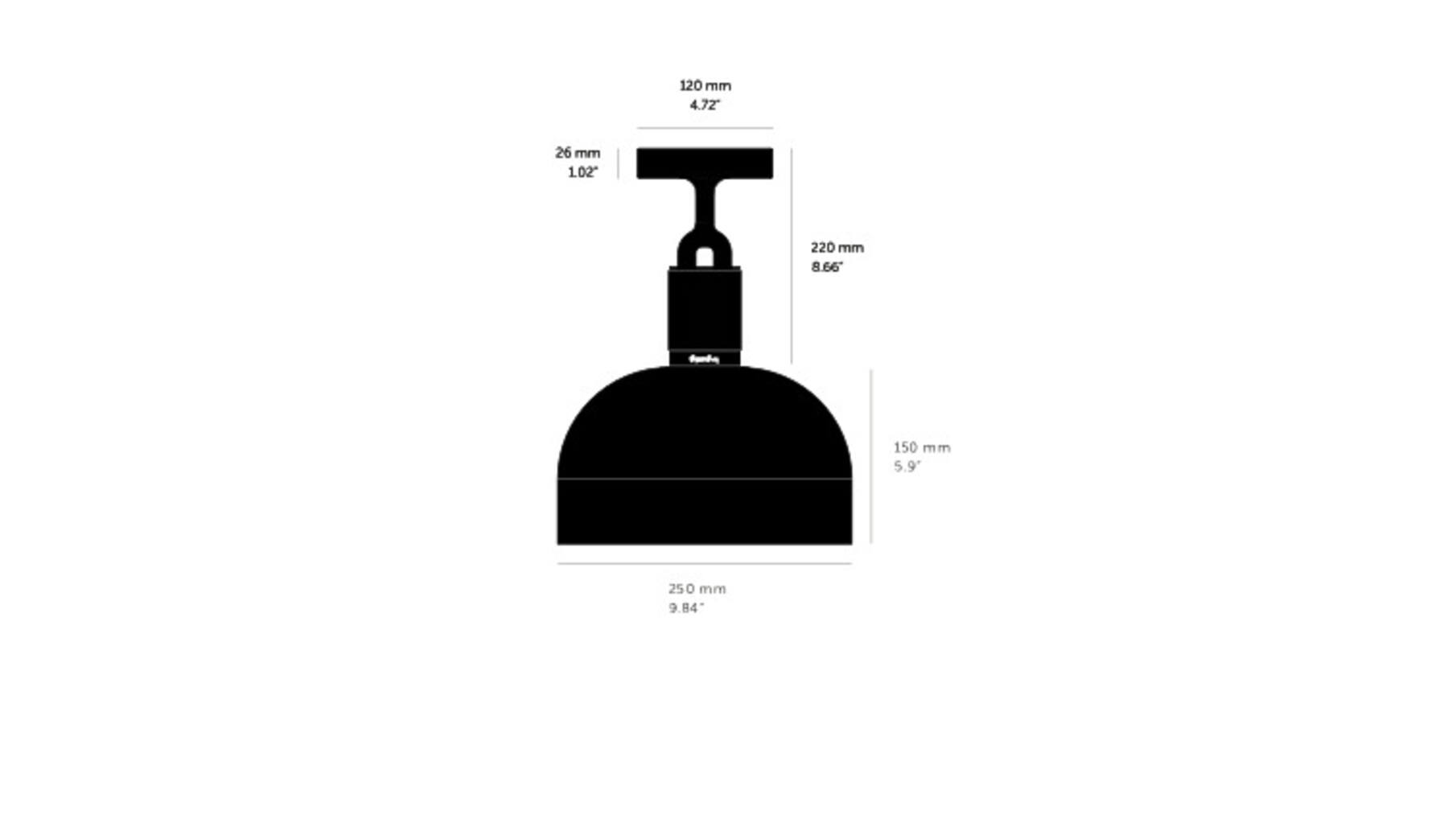 Forked Ceiling/Steel/Medium Steel Shade