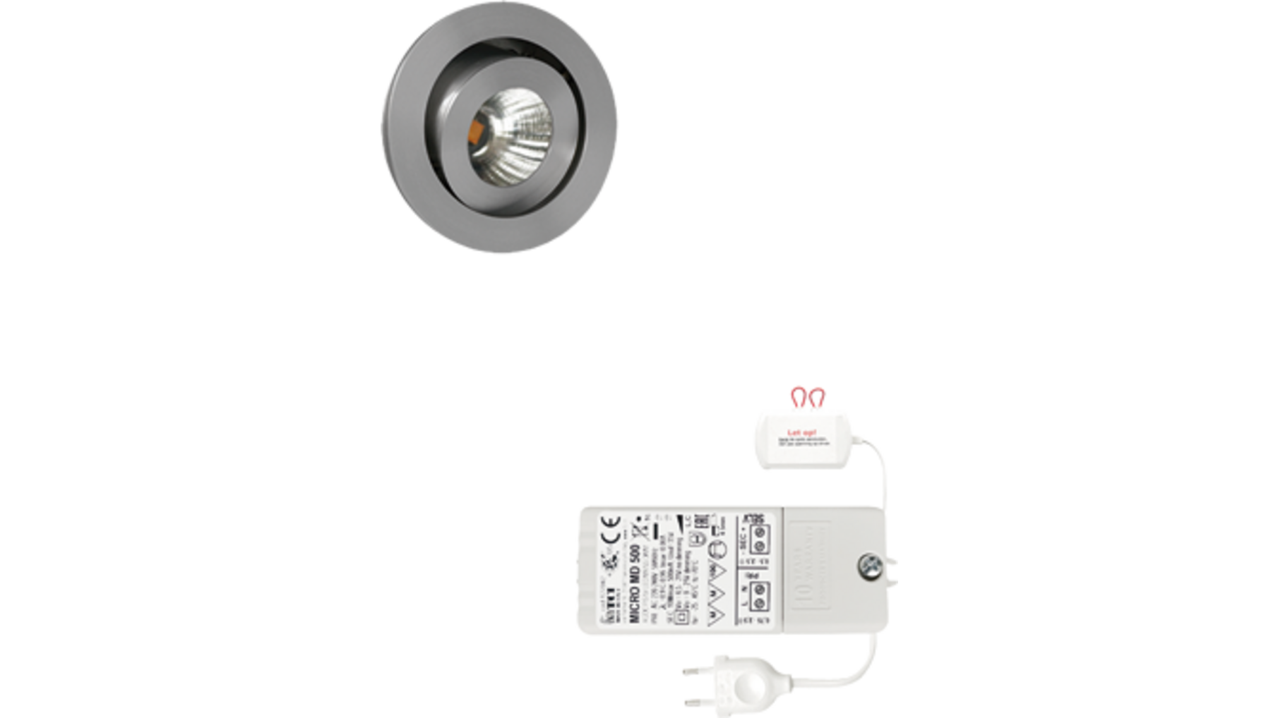 3x Ancona Alu DTW 3000K-2200K +3x verleng+Driver RL dimbaar
