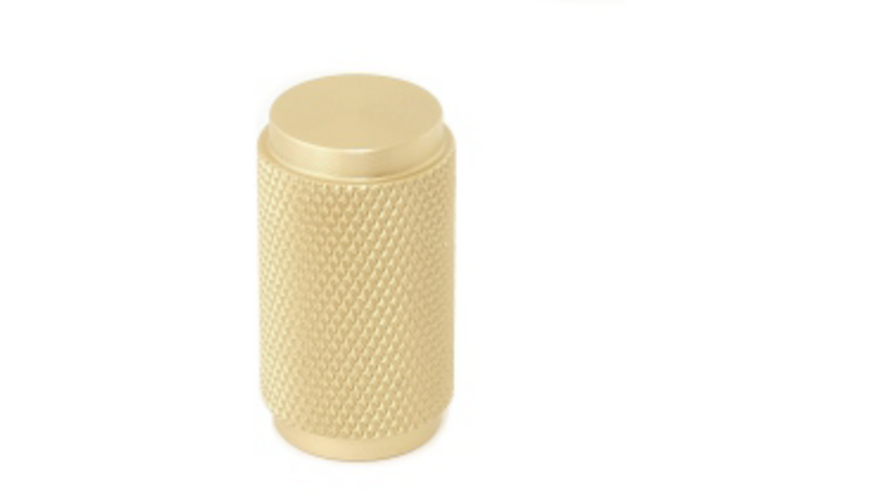 Knop diameter 16mm aluminium geribbeld goudkleur hoogte 27mm