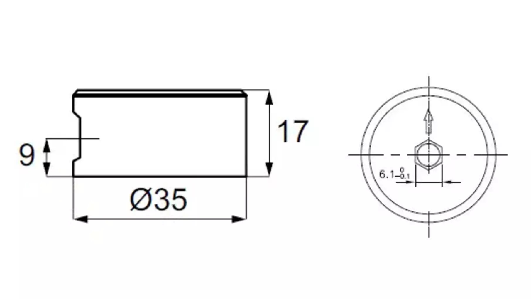 Excenter FUERTE diameter 35mm, dikte 17mm, VE=100 stuks