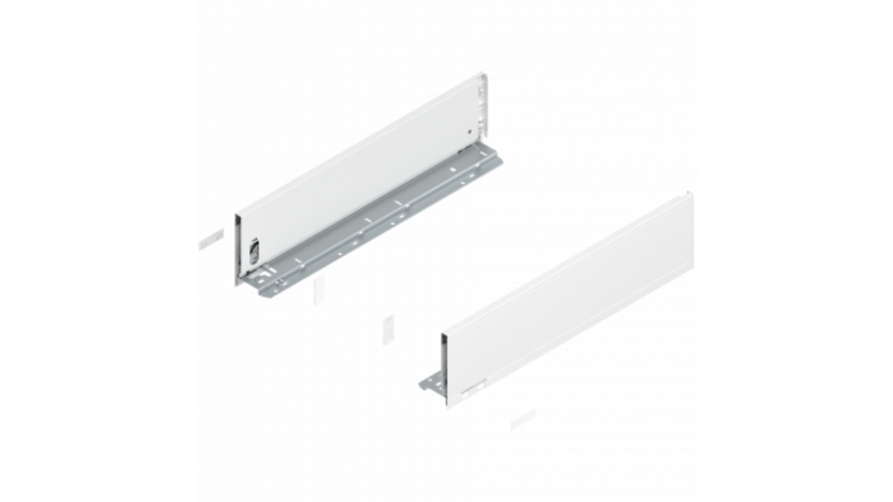 Legrabox ladezijde K, zijdewit 550mm, hoogte 128,5mm