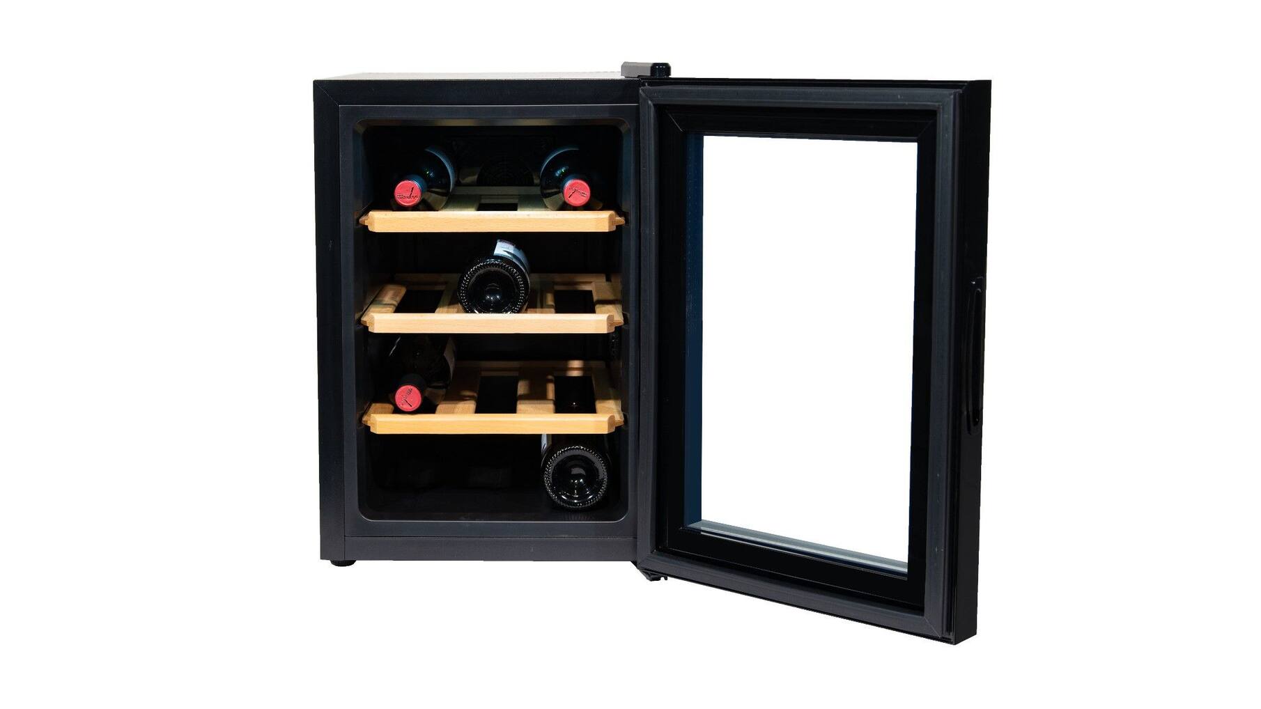 Vinata Wijnkoelkast Compact met vol glazen deur, 12 Flessen