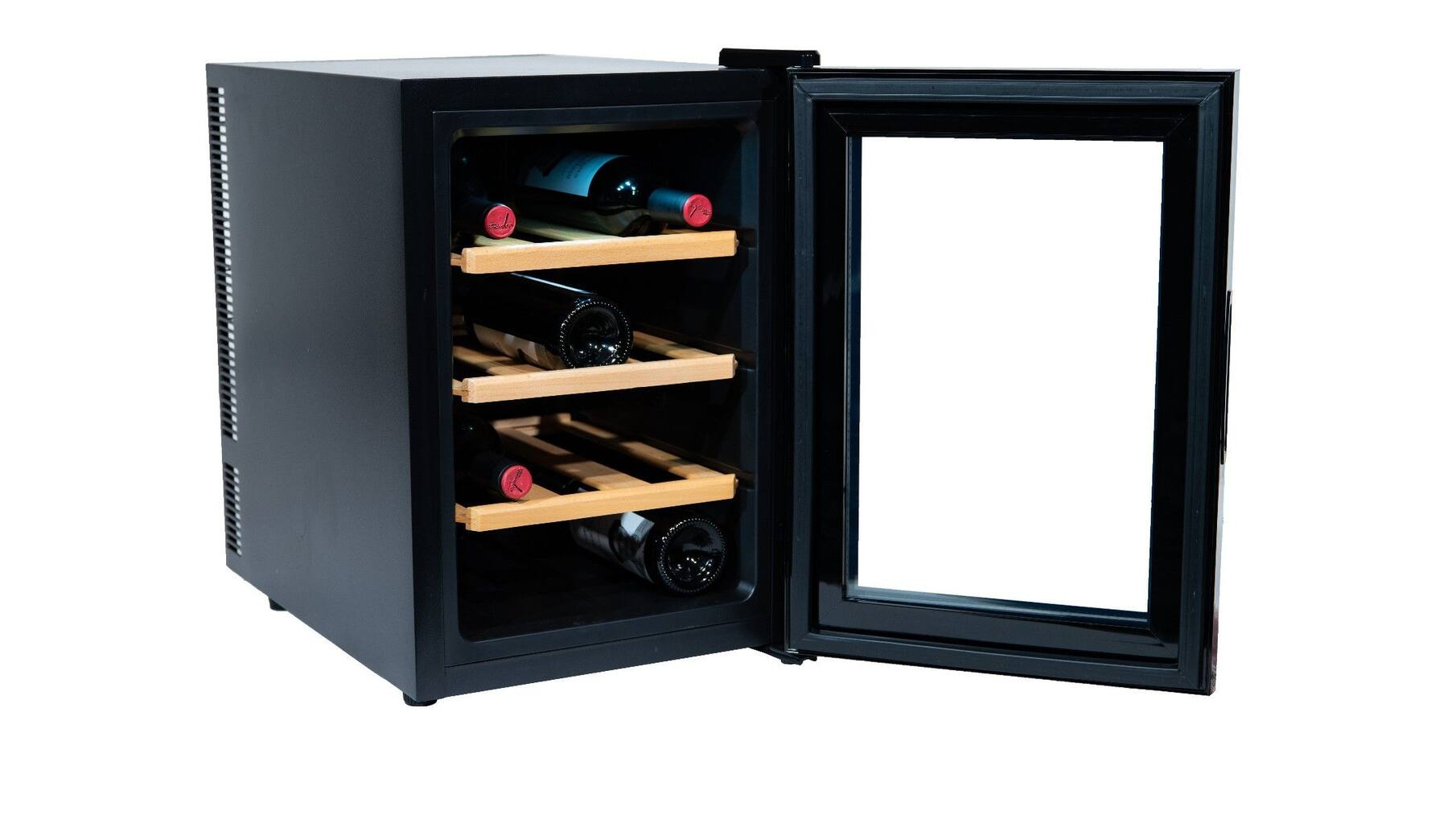 Vinata Wijnkoelkast Compact met vol glazen deur, 12 Flessen