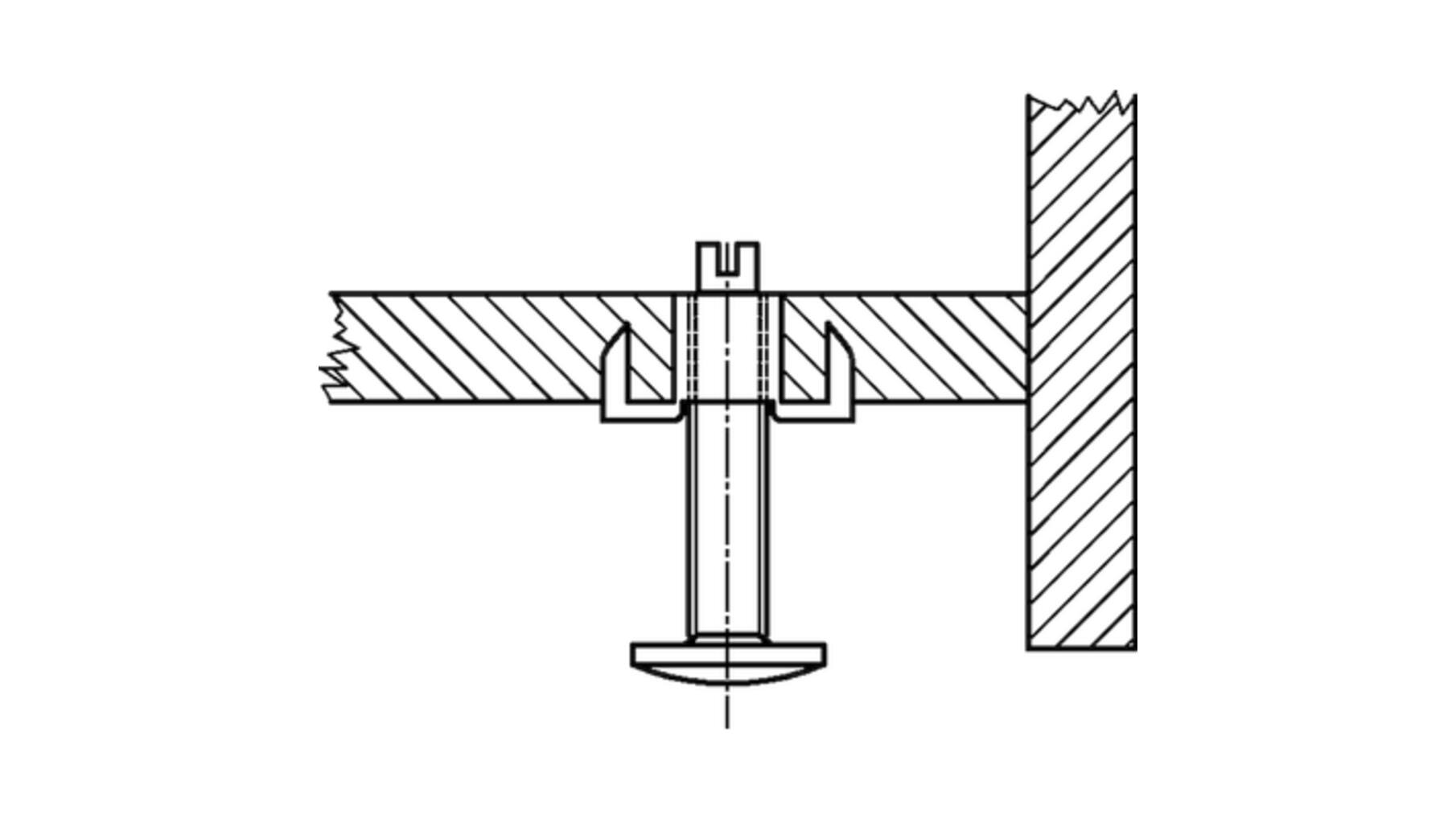 Inslagmoer M6 x 12mm verzinkt, breedte 19mm
