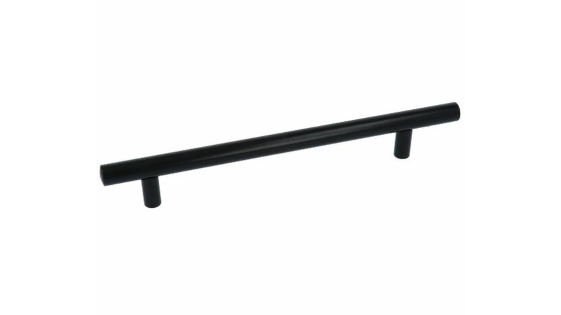 Relinggreep 12x252mm, hoh. 192mm zwart gelakt, hoogte 32mm