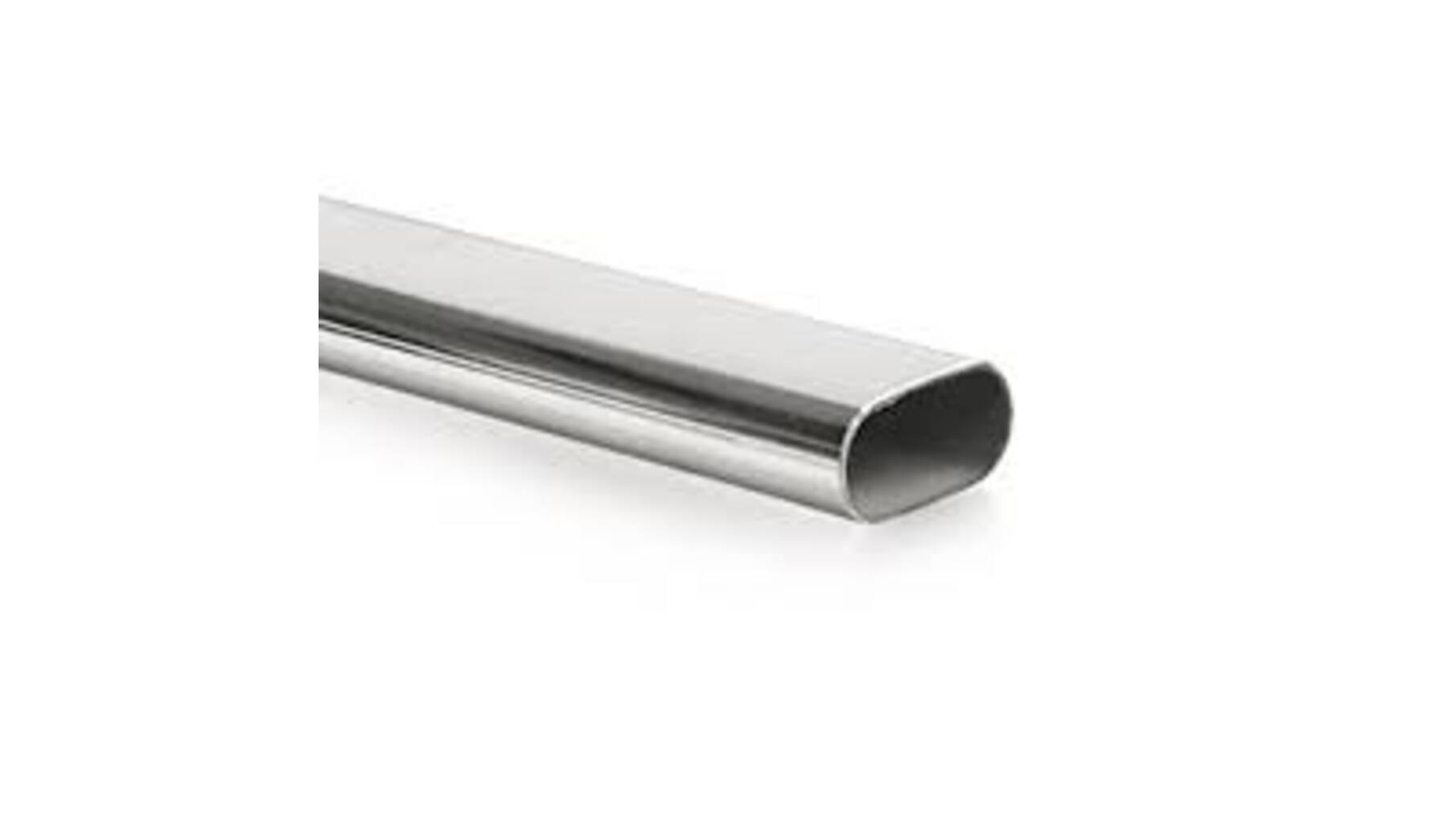 Roede 30x15mm glans chroom lengte 1200mm, dikte 0,8mm