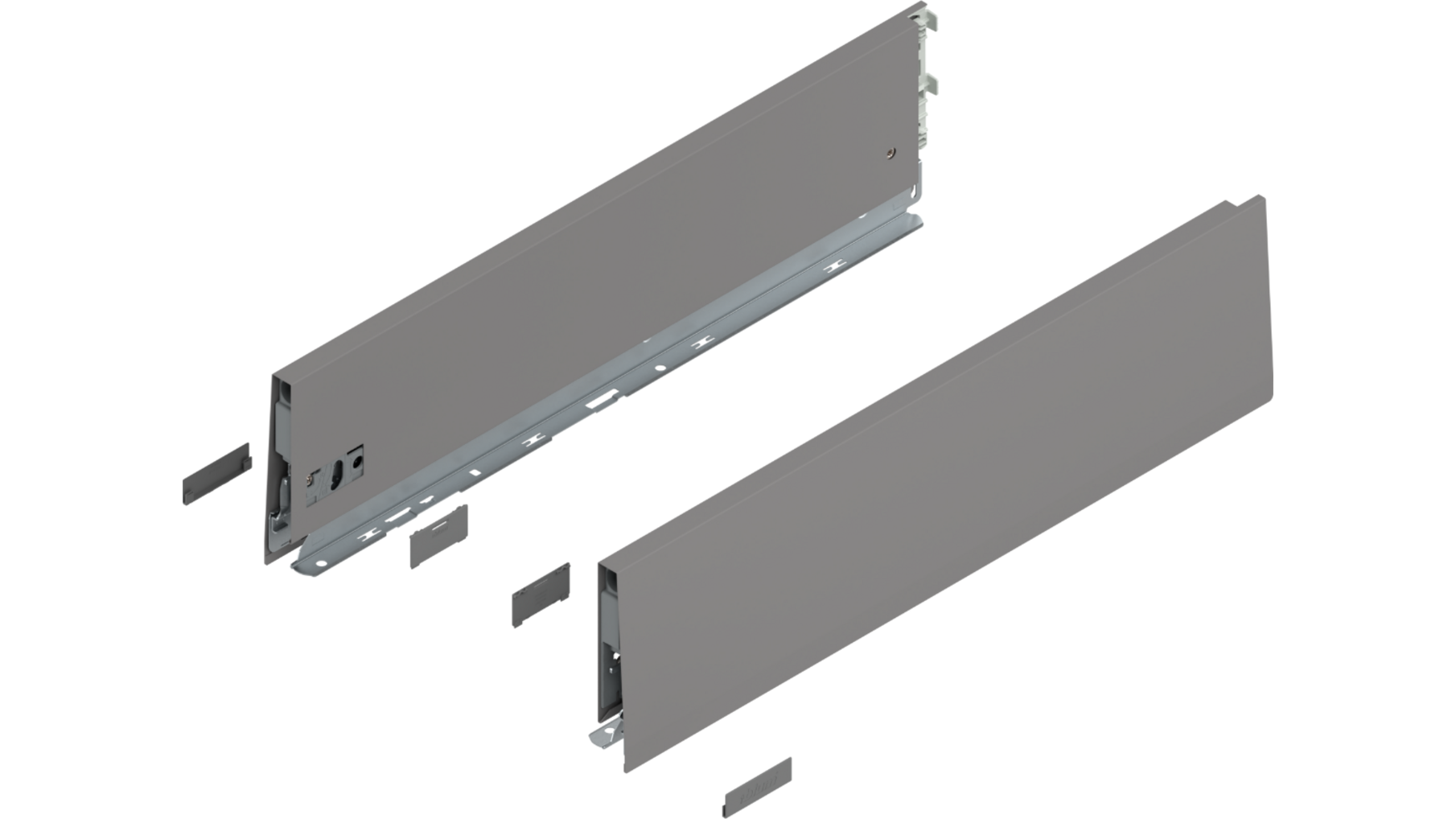Merivobox zijkant K-hoogte, R+L, 500mm kleur: indium grijs