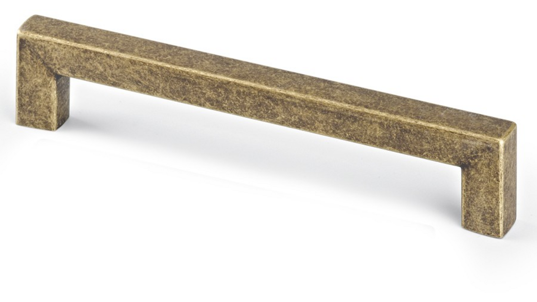 Greep SQUARE antiek messing 81x10mm, hartmaat 64mm