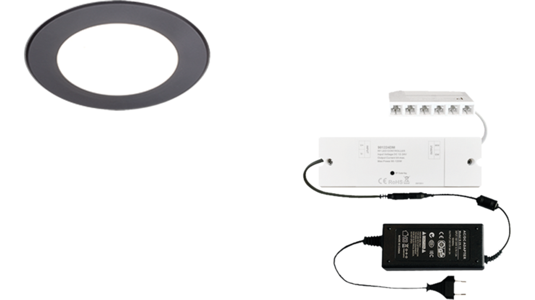 4 x Atom D-Motion mat zwart 24V + MC-D-Motion + Driver 24W