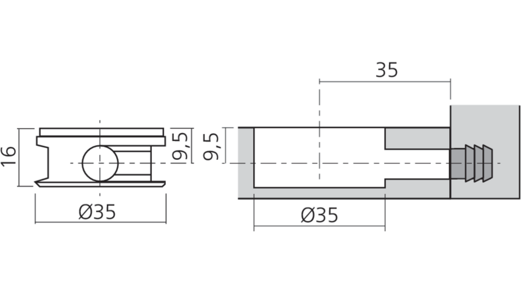 Excenter MEGALOCK 35mm diameter, dikte 16mm