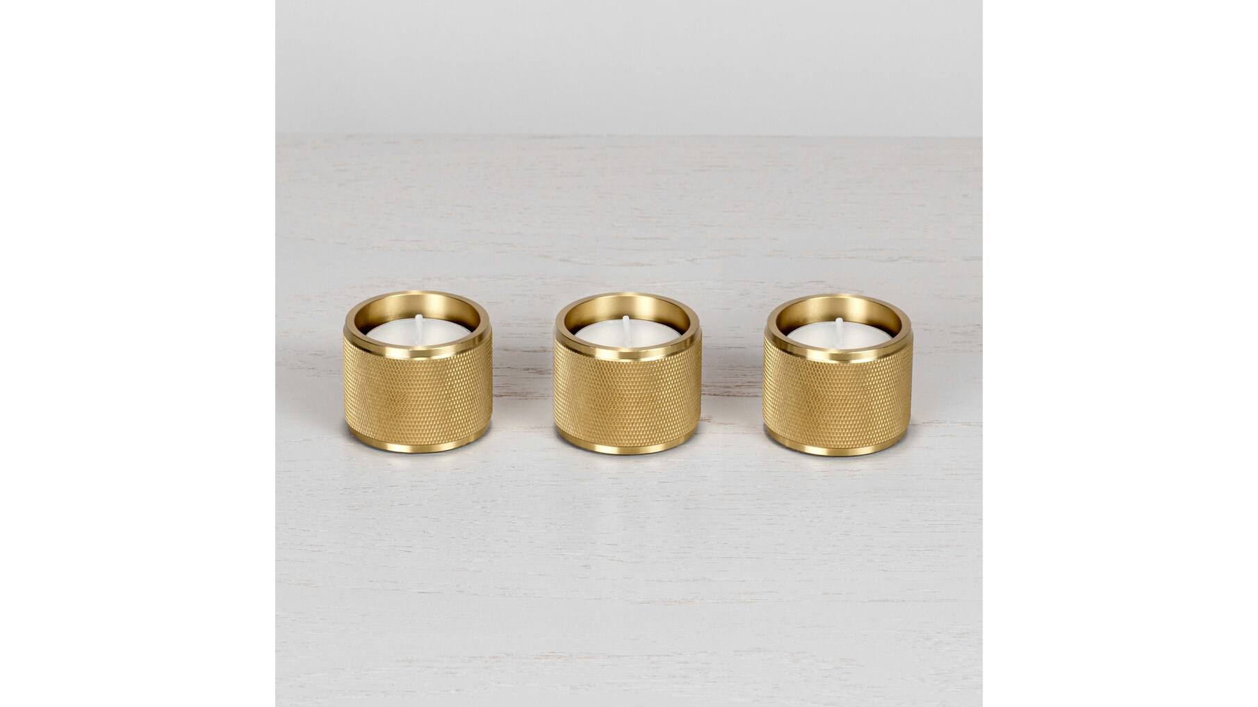 Tealight Candle Holder/Triple/Brass