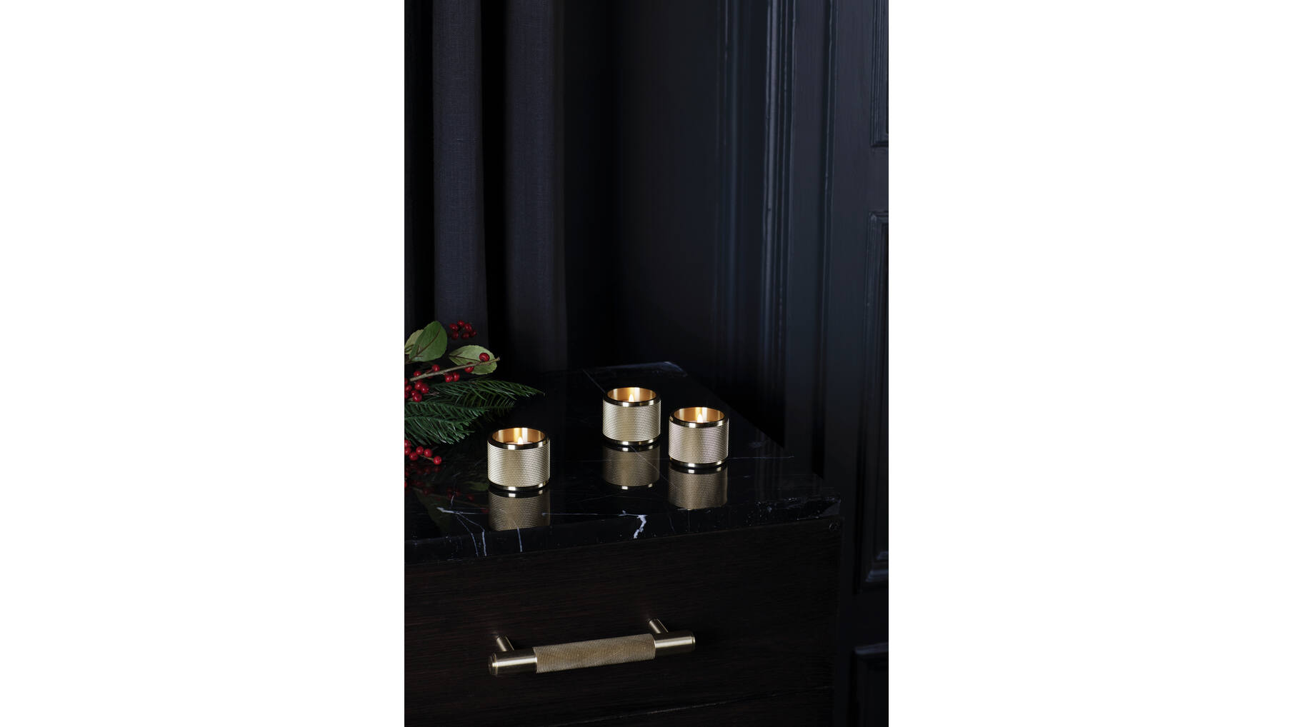 Tealight Candle Holder/Triple/Brass