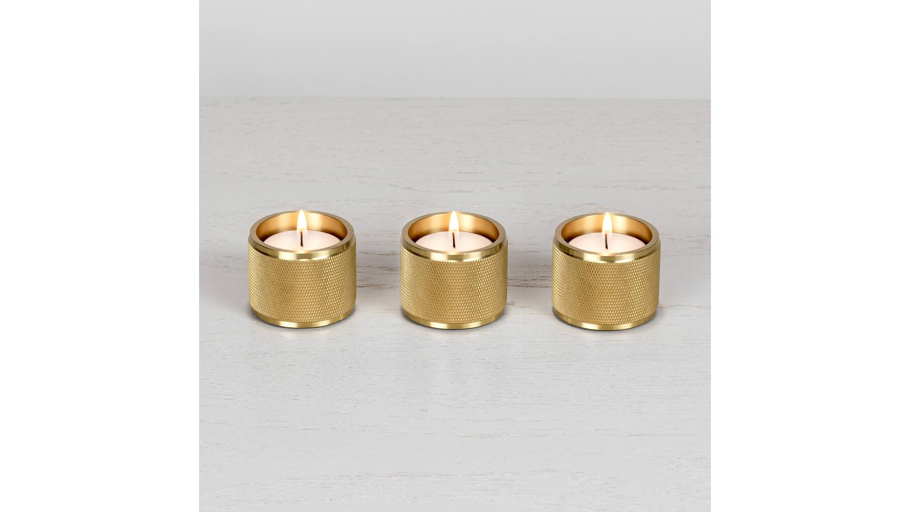 Tealight Candle Holder/Triple/Brass
