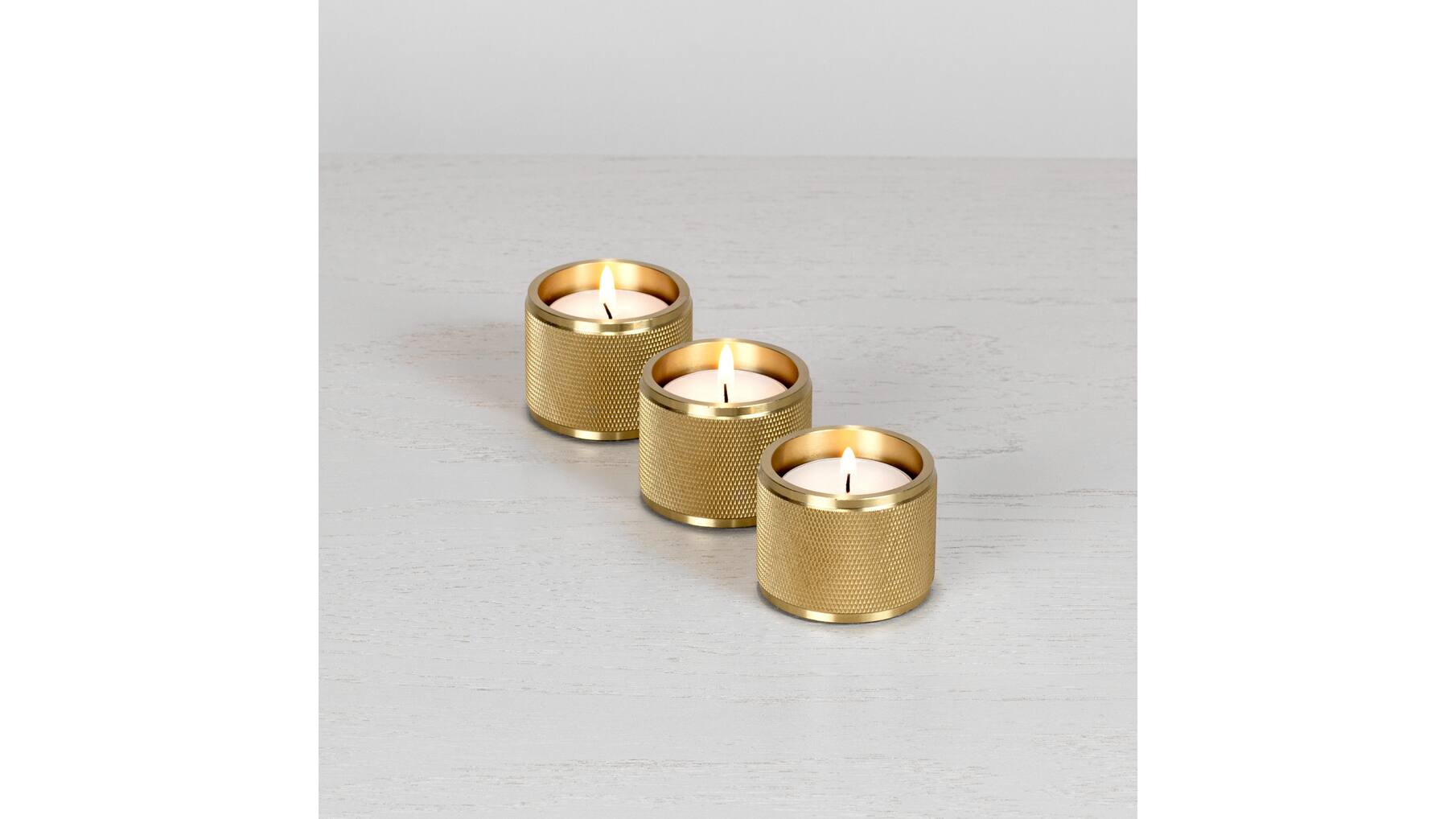 Tealight Candle Holder/Triple/Brass