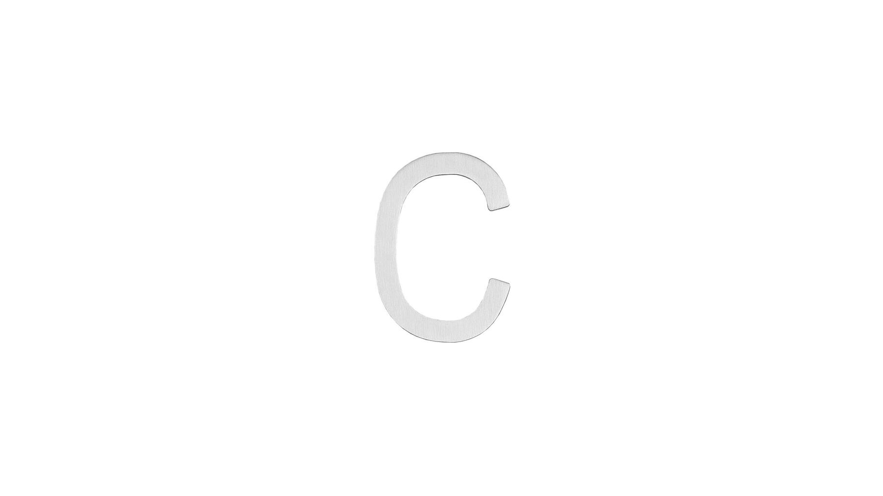 Huisletter C 100mm RVS geborsteld
