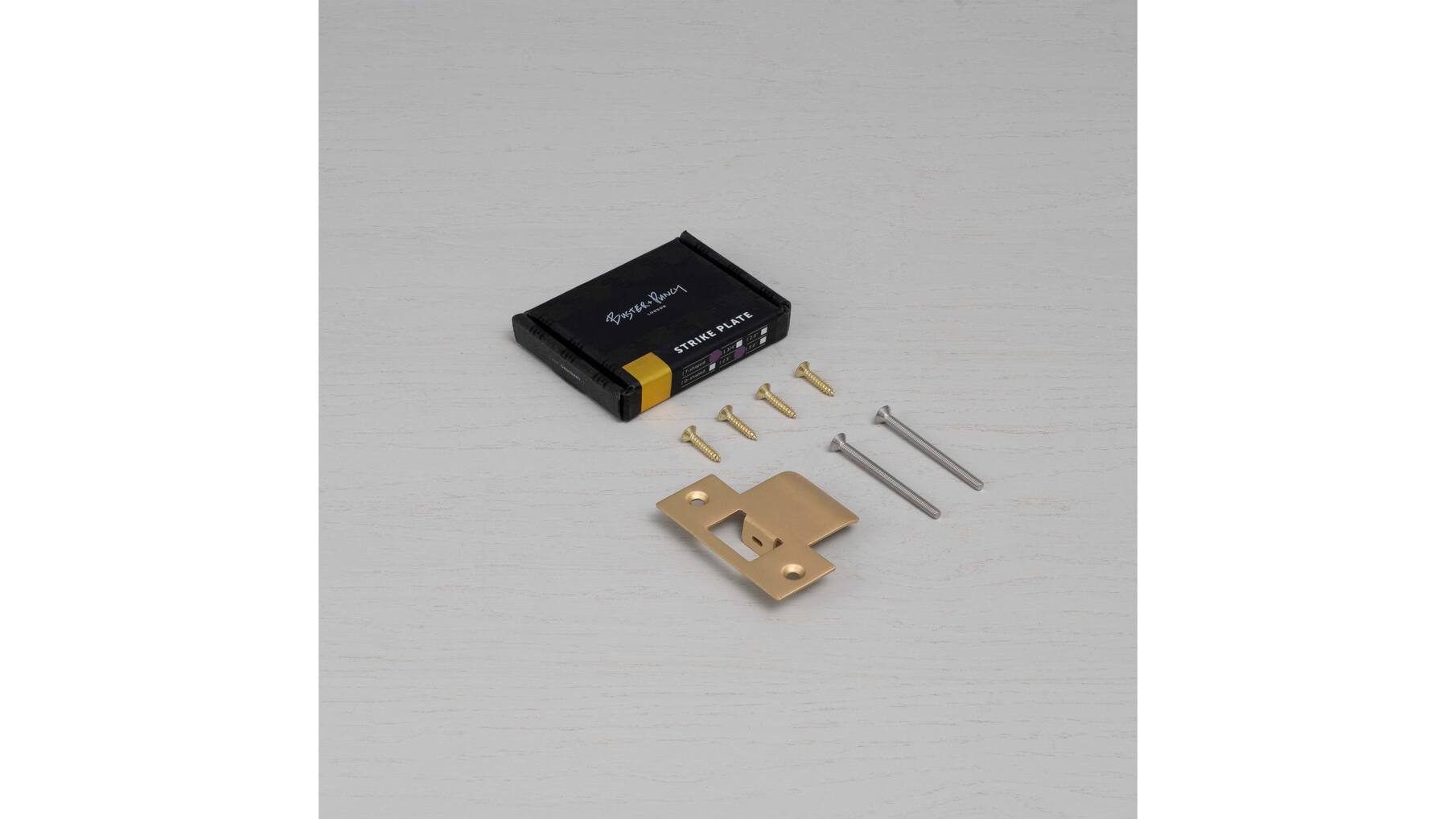 Strike Plate Kit/T Shaped/2.5 Inch Door/Brass