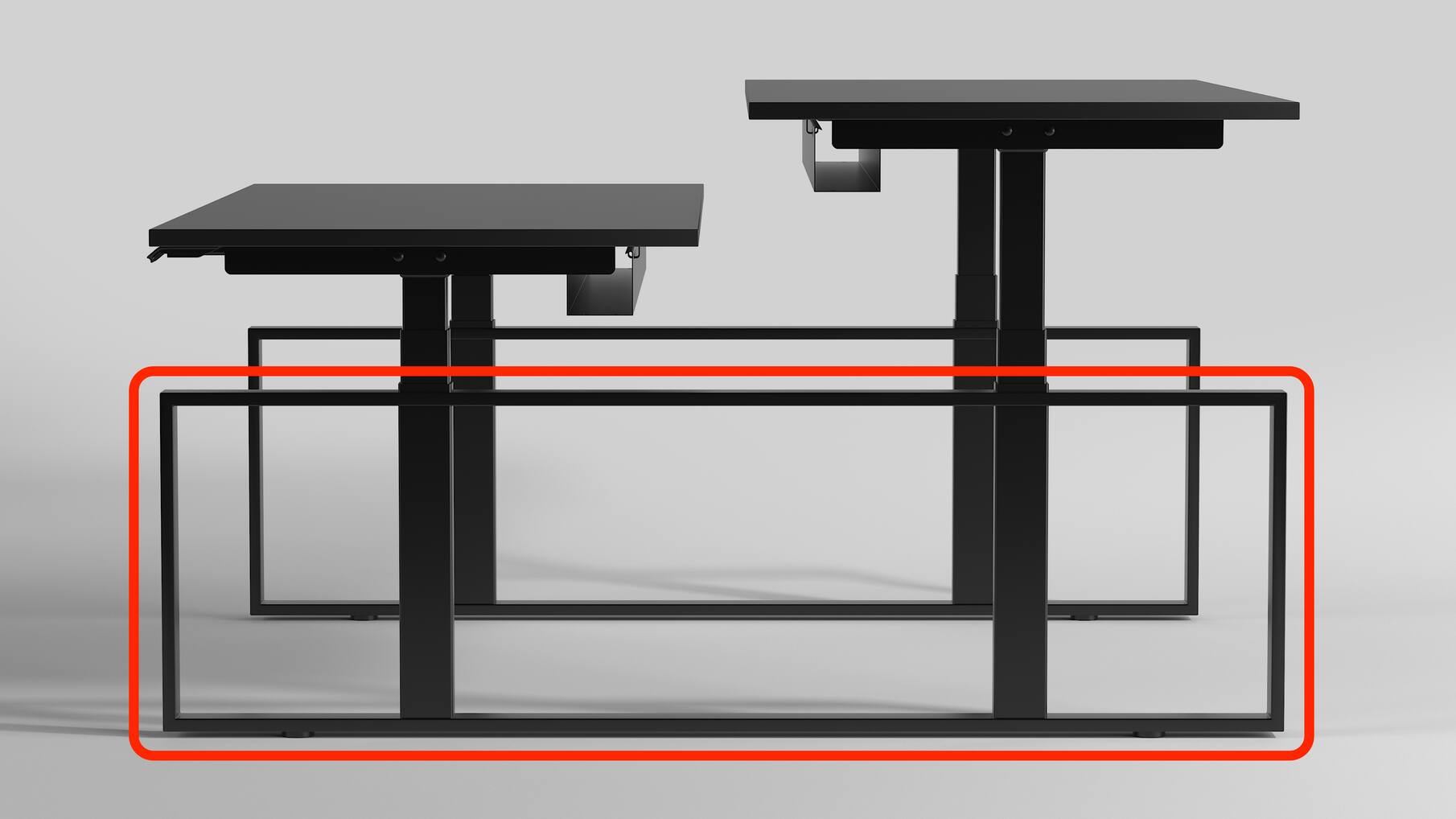 Square zijde dubbel 510x1680mm zwart RAL9005, per stuk