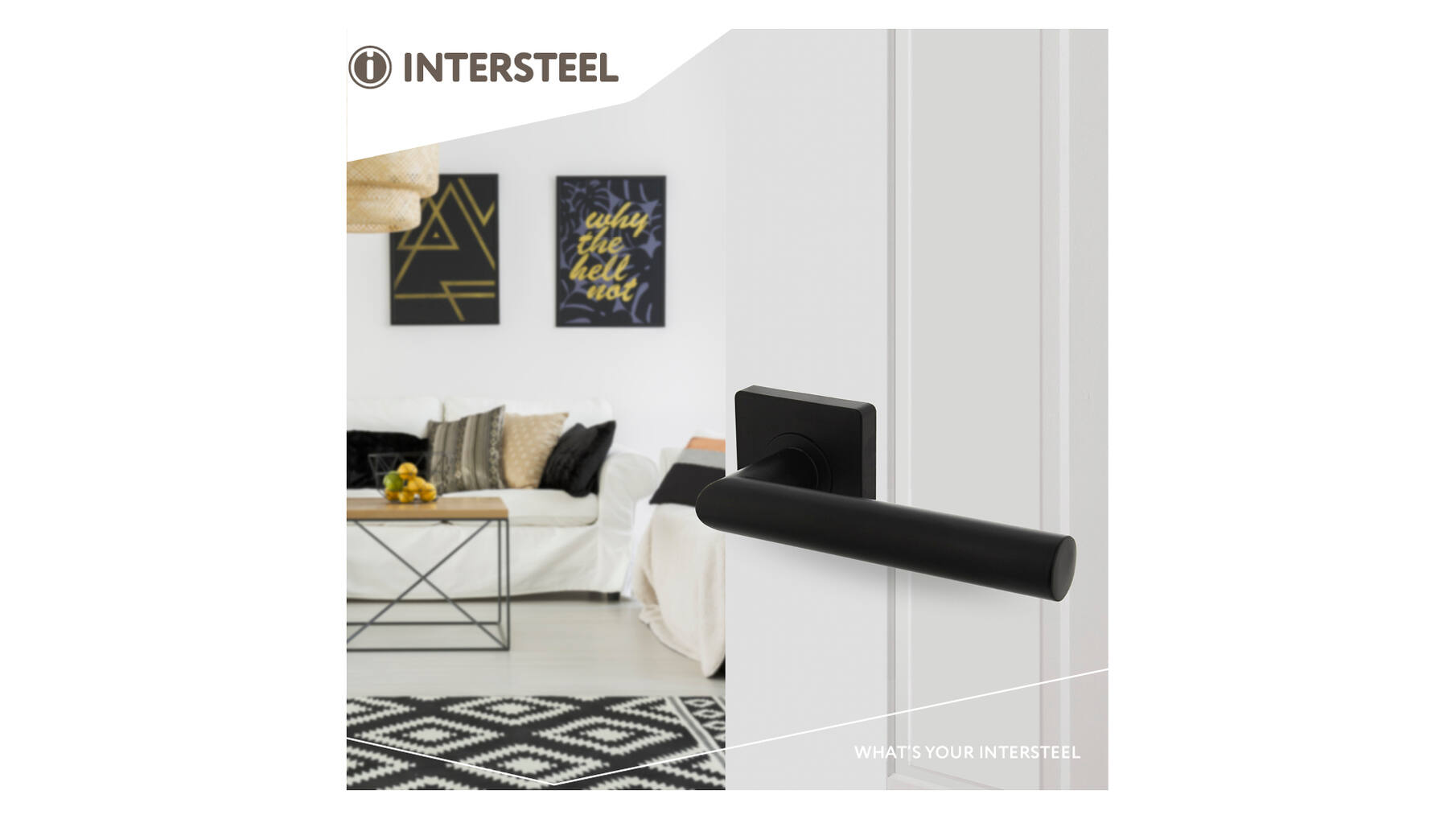 Deurkruk Bastian op rozet 55x55x10 mm zwart