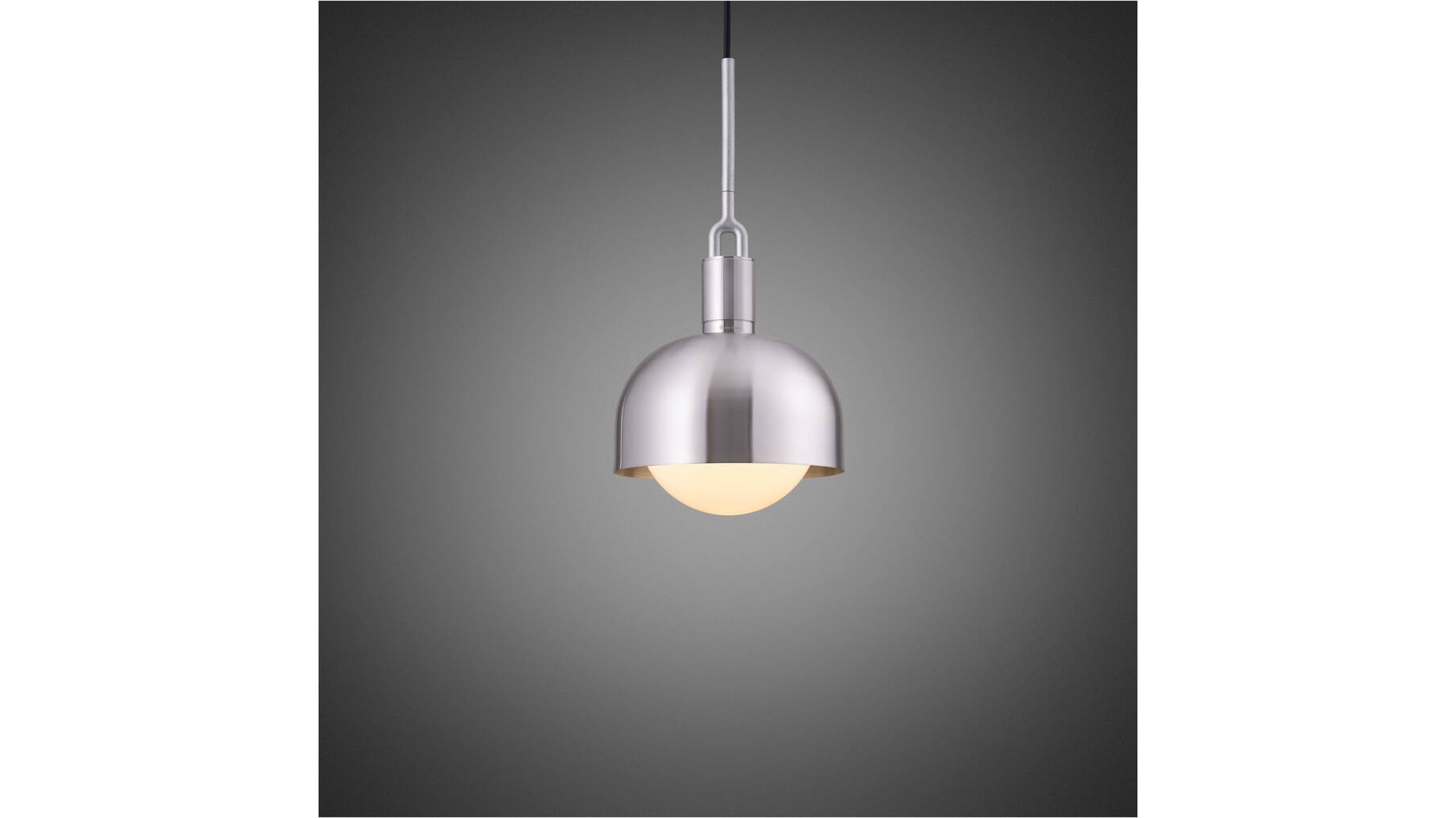 Forked Pendant/Steel/Medium Steel Shade/Medium Opal Gl