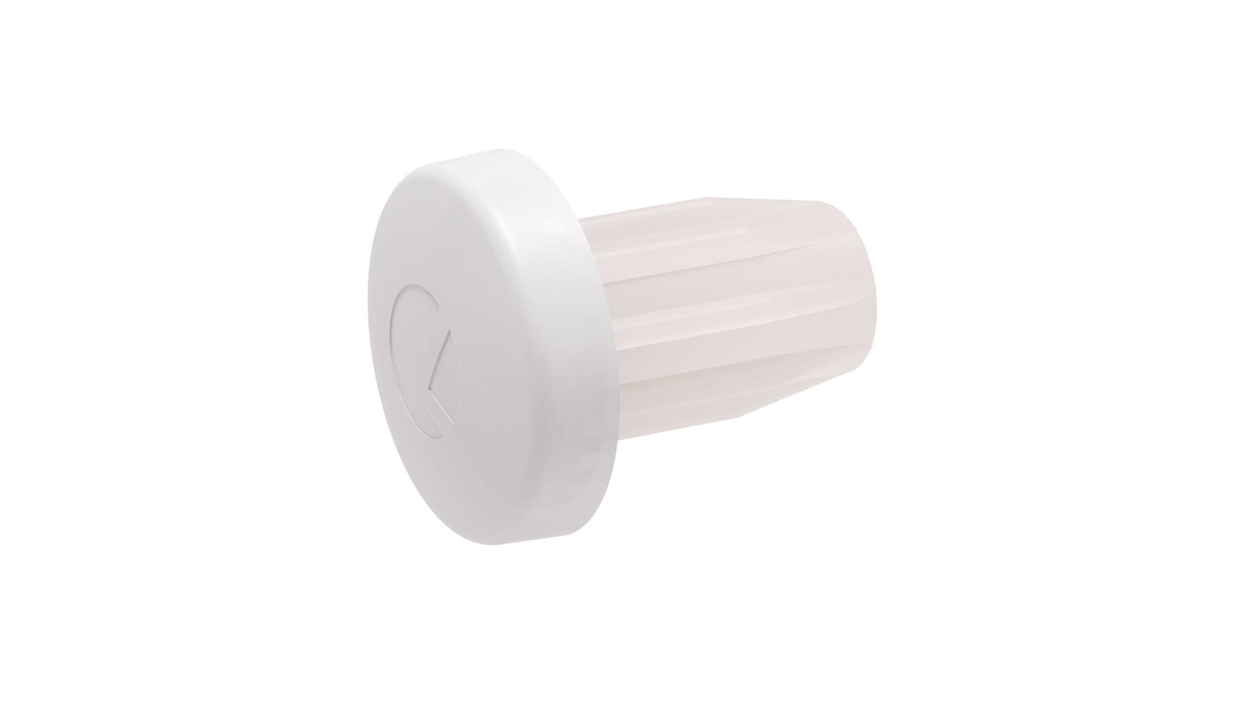 Deurbuffer stift 5mm, schotel 8mm x 2,5mm dik wit