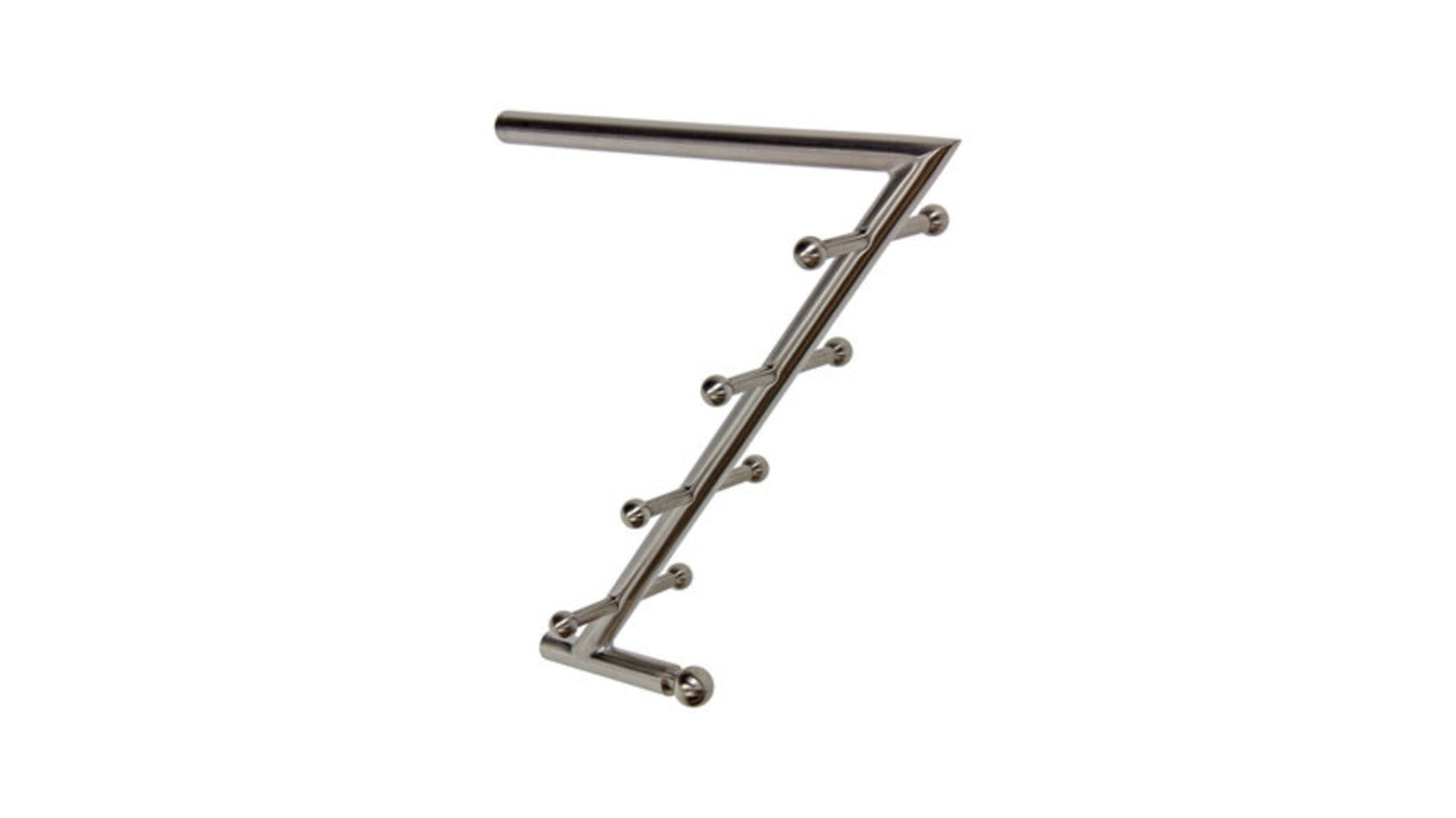 Garderobearm RVS geborsteld 100x285x280mm, met 8 haken
