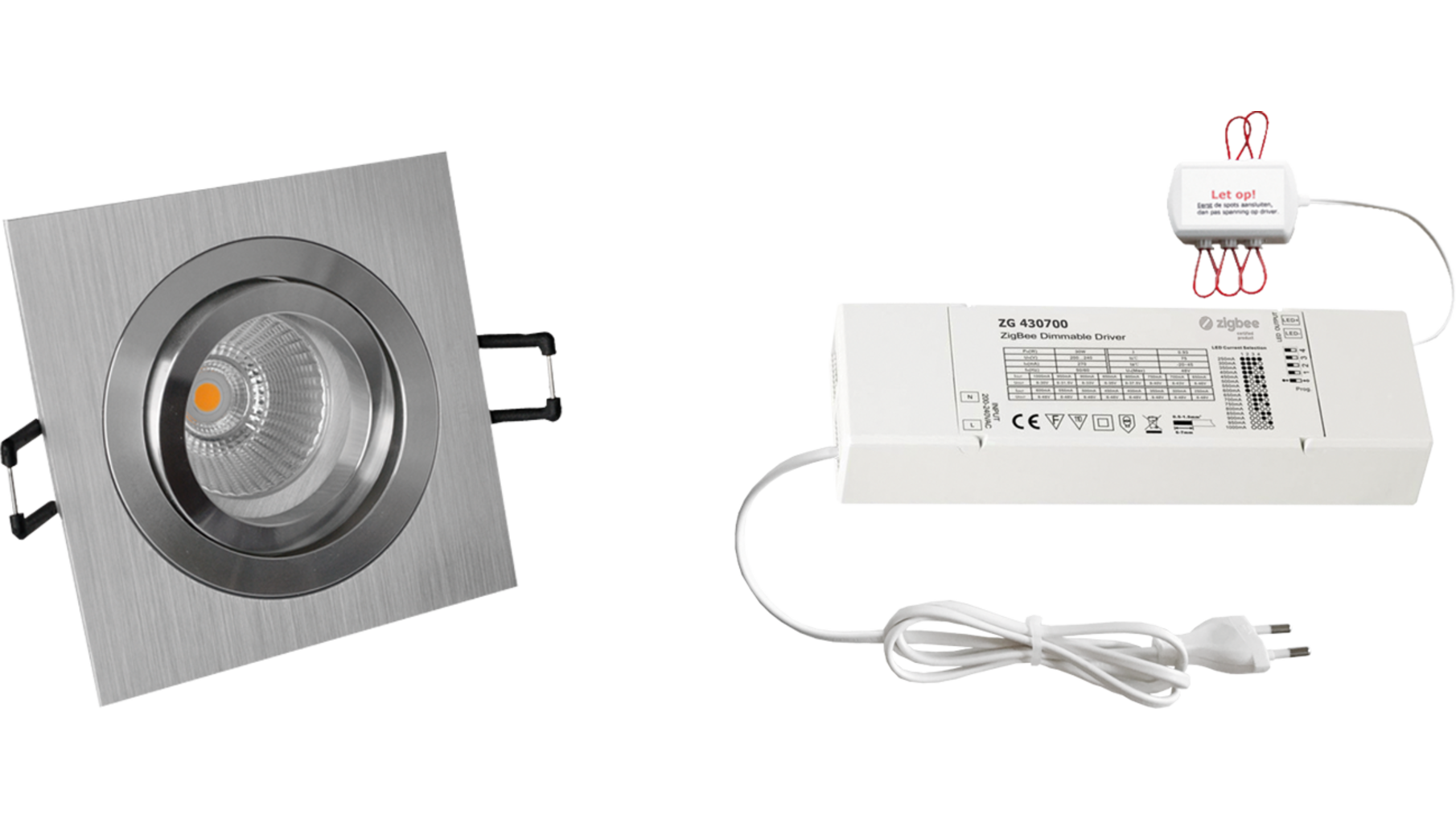 4x Smooth Vierk. Alu+DTW 3000K-2200K+4x verl+ZigBee