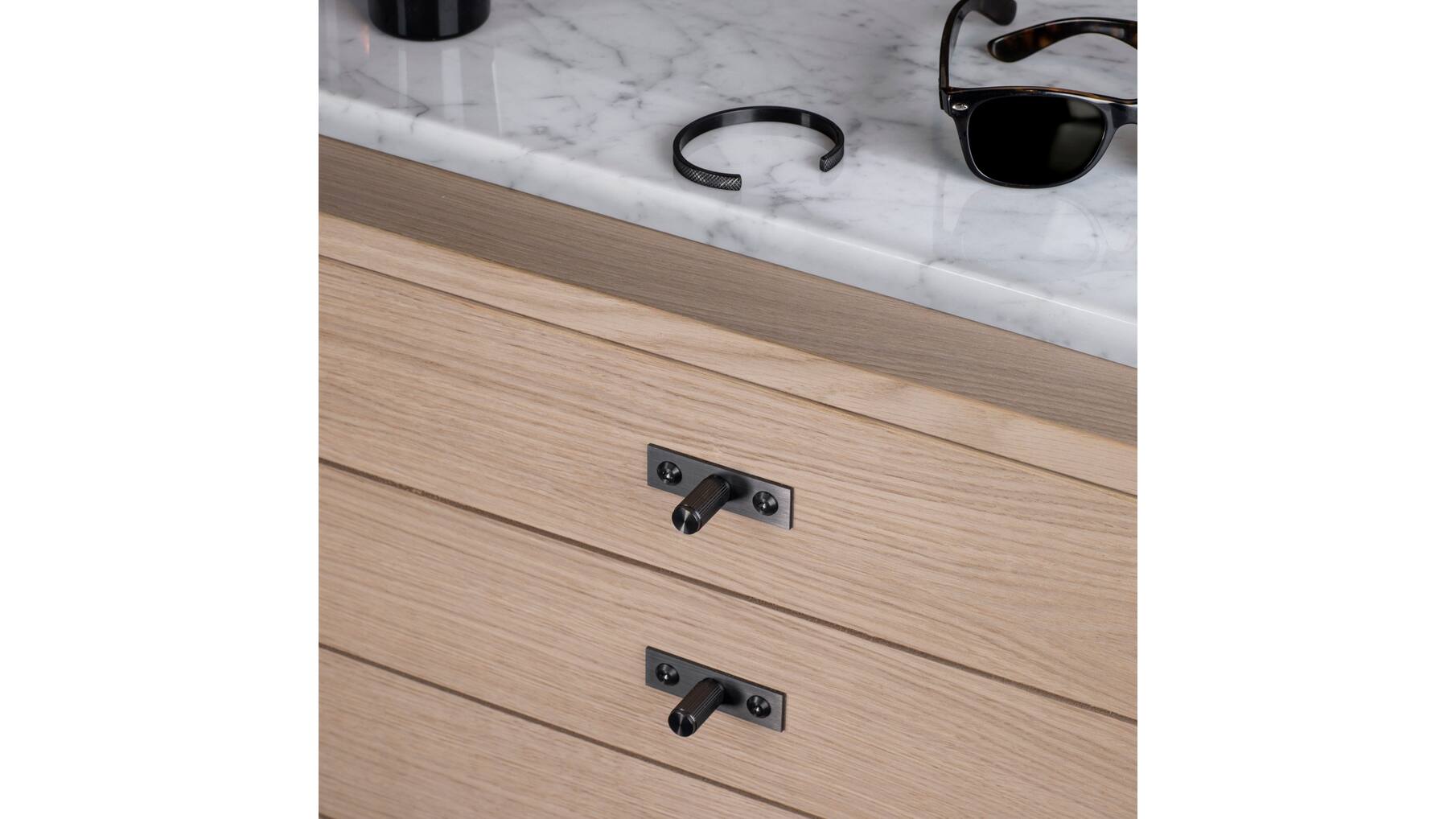 Furniture Knob/Plate/Linear/Set Of 2/Burnt Steel