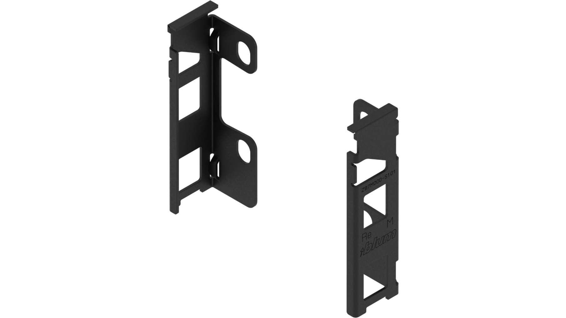 Achterwandhouderset Legrabox, M- hoogte. Carbon zwart