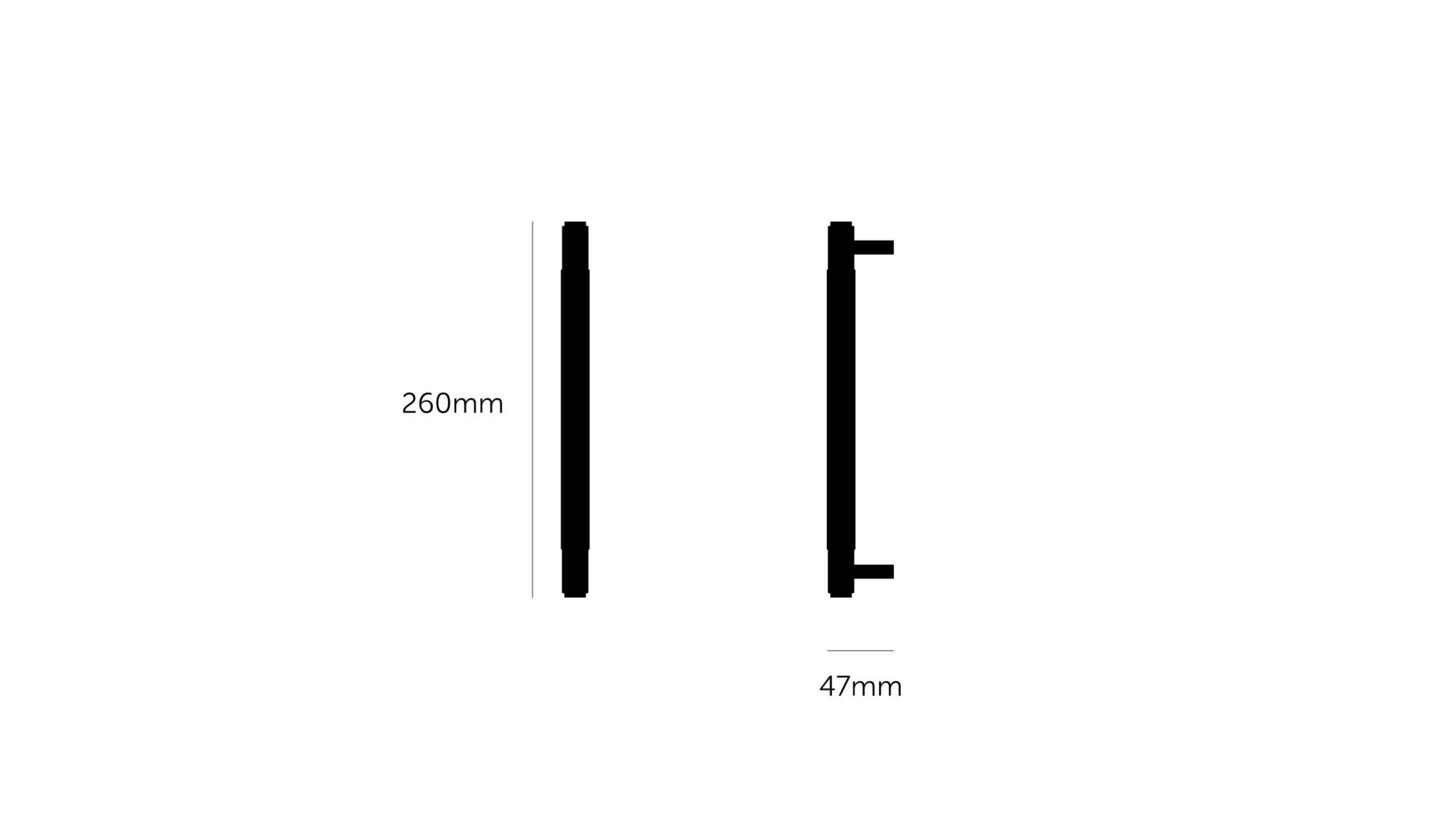 Pull Bar/Cross/Medium 260Mm/Brass