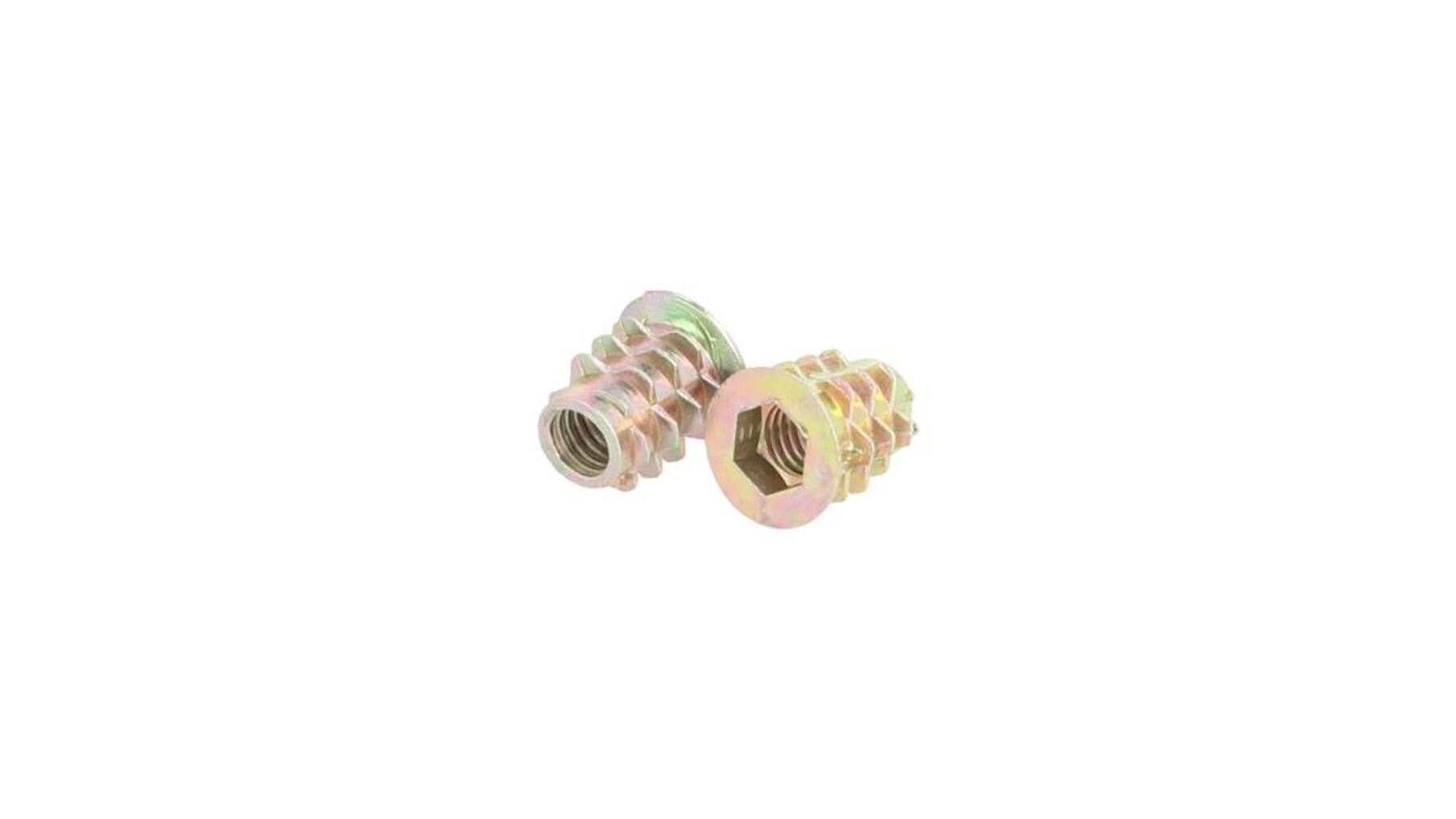 Rampabus conisch M6/12x13mm met rand, geel verzinkt, SW6