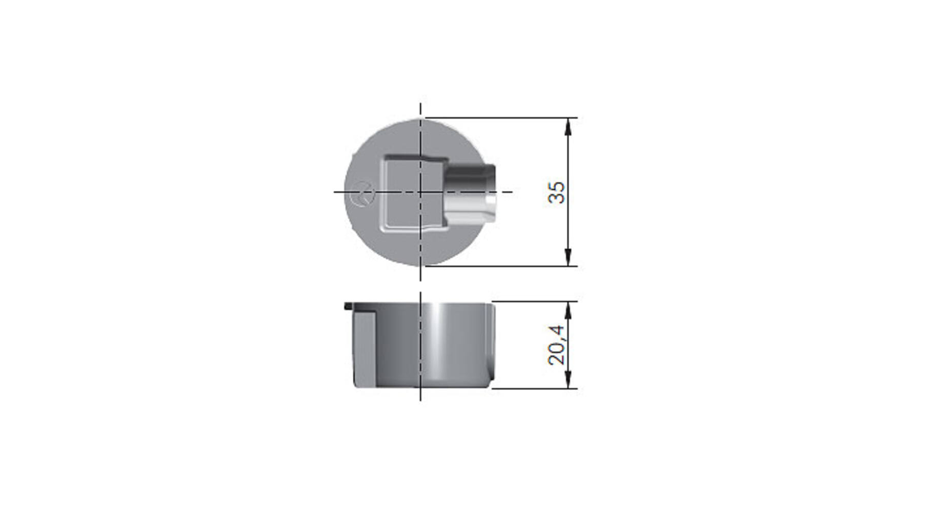 Inboordoppen 35mm voor Quick bladverbinder 35mm VE= 250