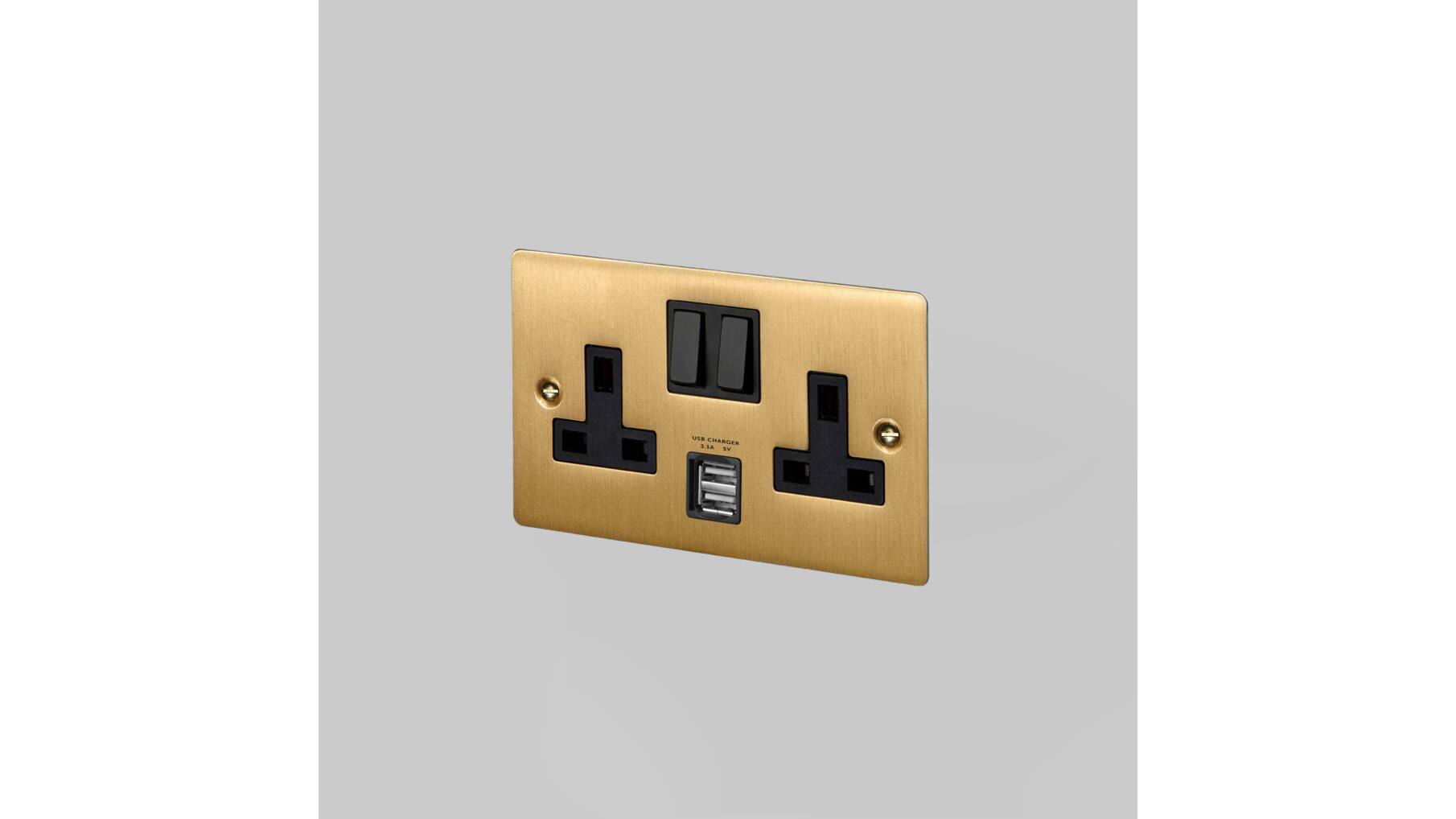 2G Socket + USB 3.1A/Brass