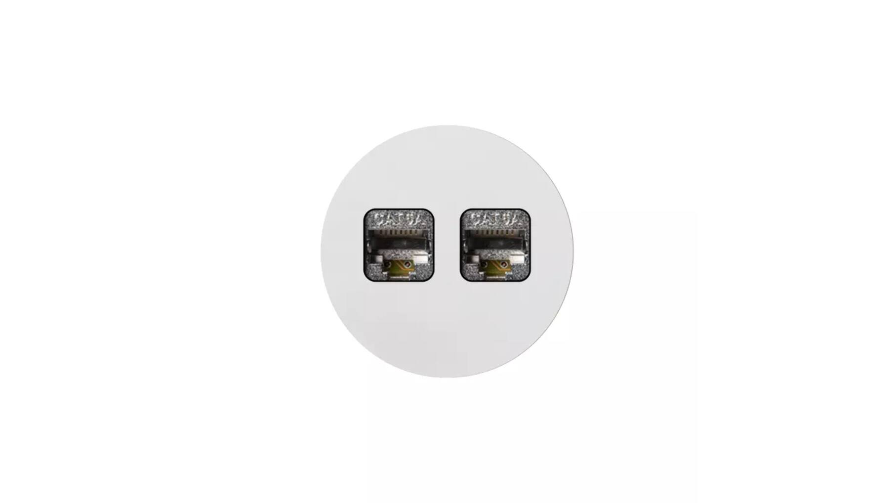 Rond 2.0 Data port  2 Keystones- t.less - white alu