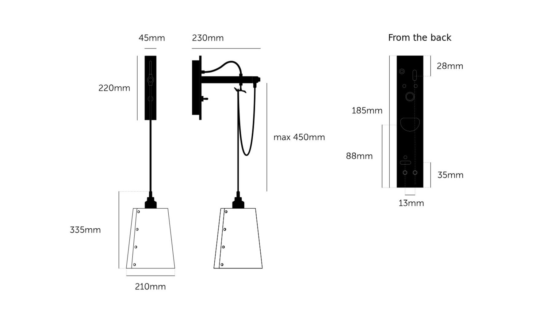 Hooked Wall Large Stone/Brass