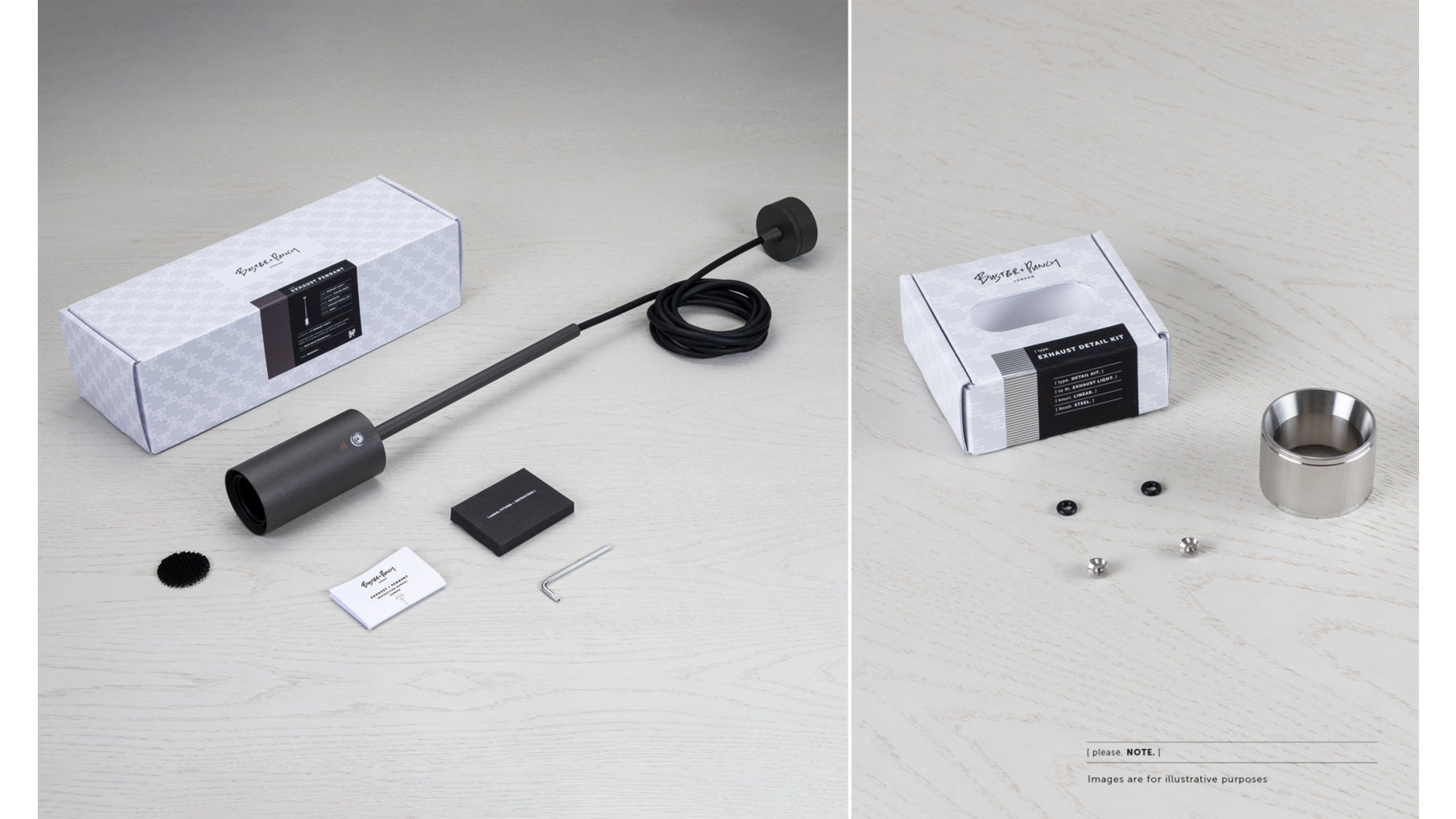 Exhaust Pendant/Linear/Stone/Steel