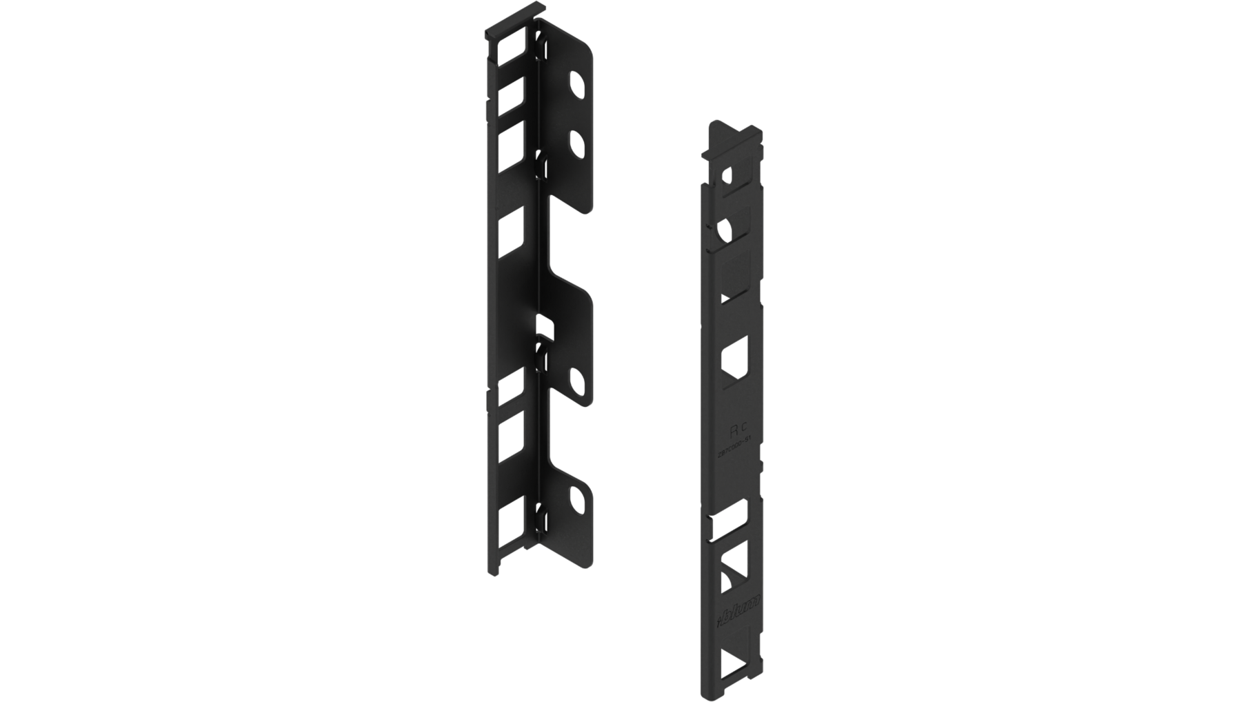 Achterwandhouderset Legrabox, C- hoogte. Carbon zwart