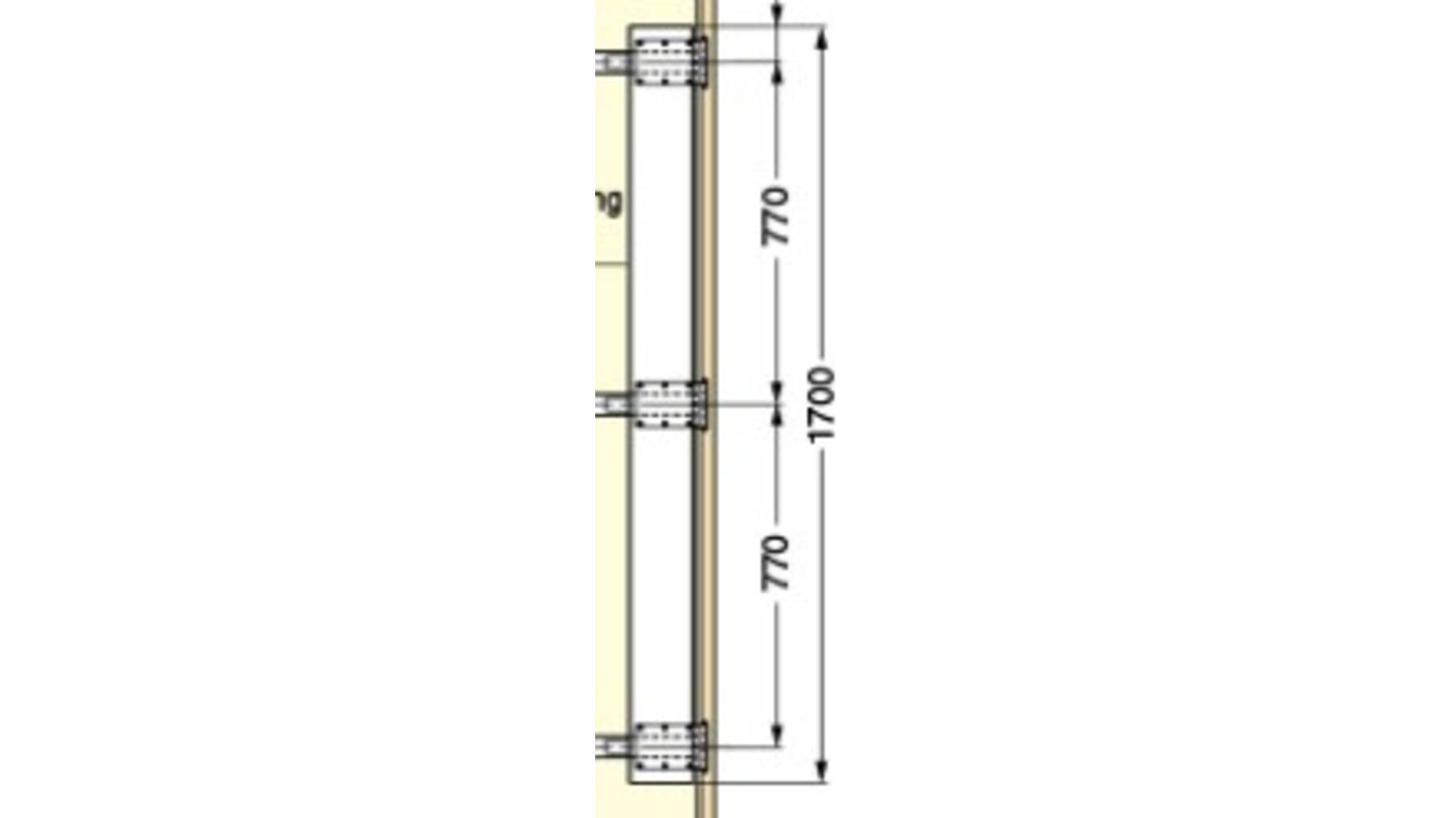 Verbindingsplaat voor draaischuifdeur 1700x142mm