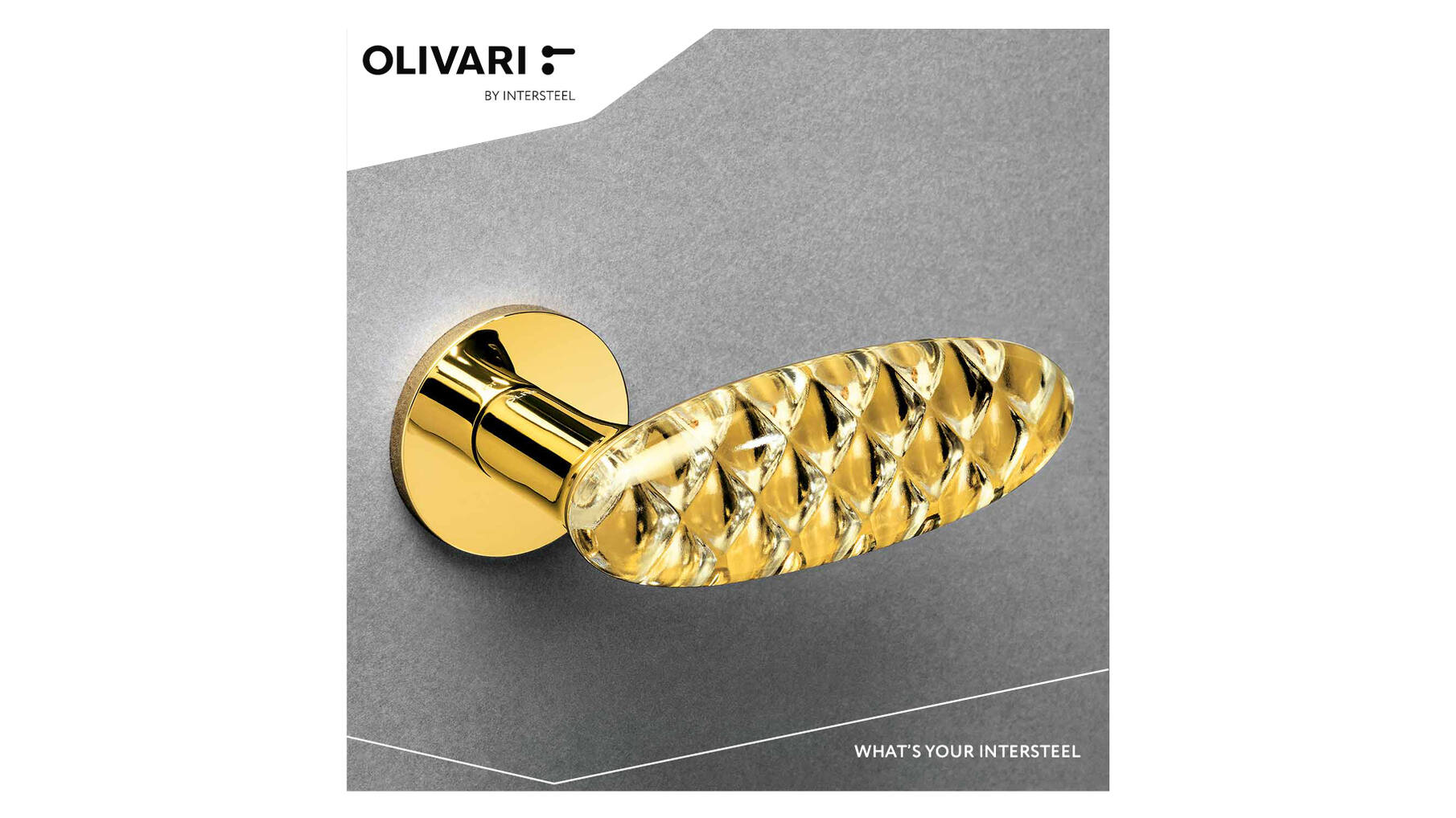 Olivari deurkruk Crystal Diamond op rozet messing titaan PVD