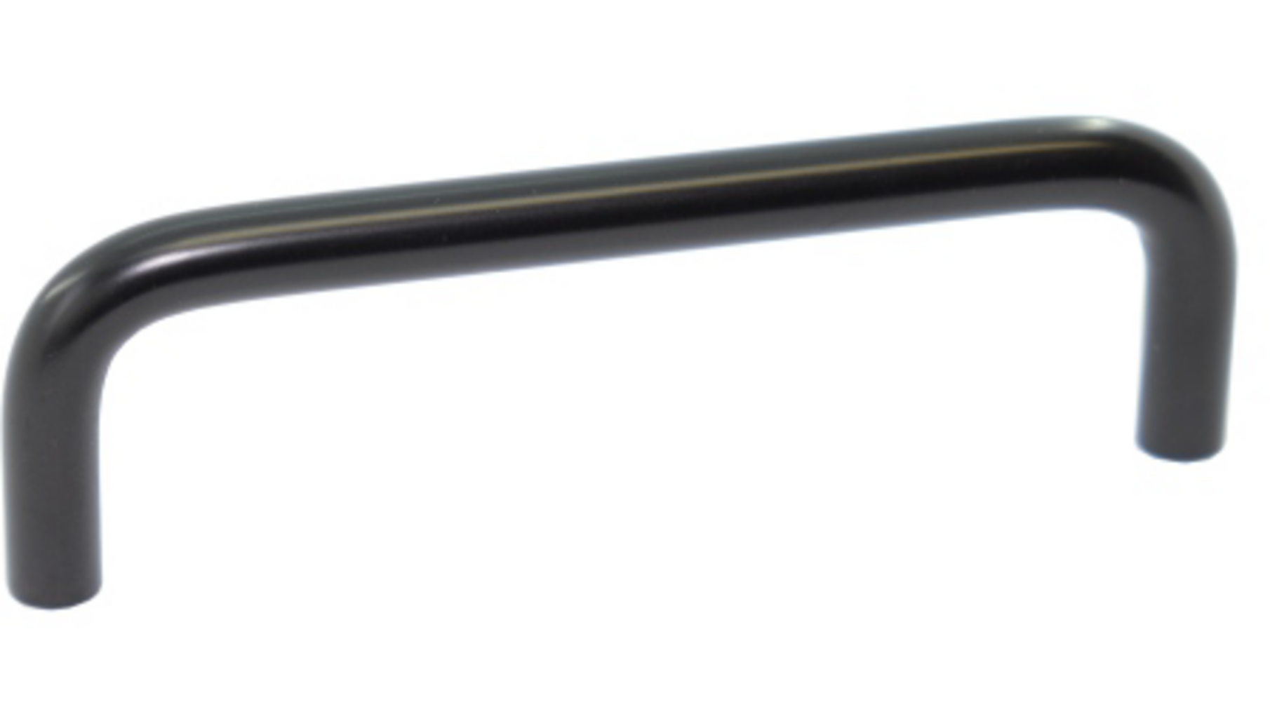 Greep 10x128mm recht, zwart gelakt, totale lengte 138mm