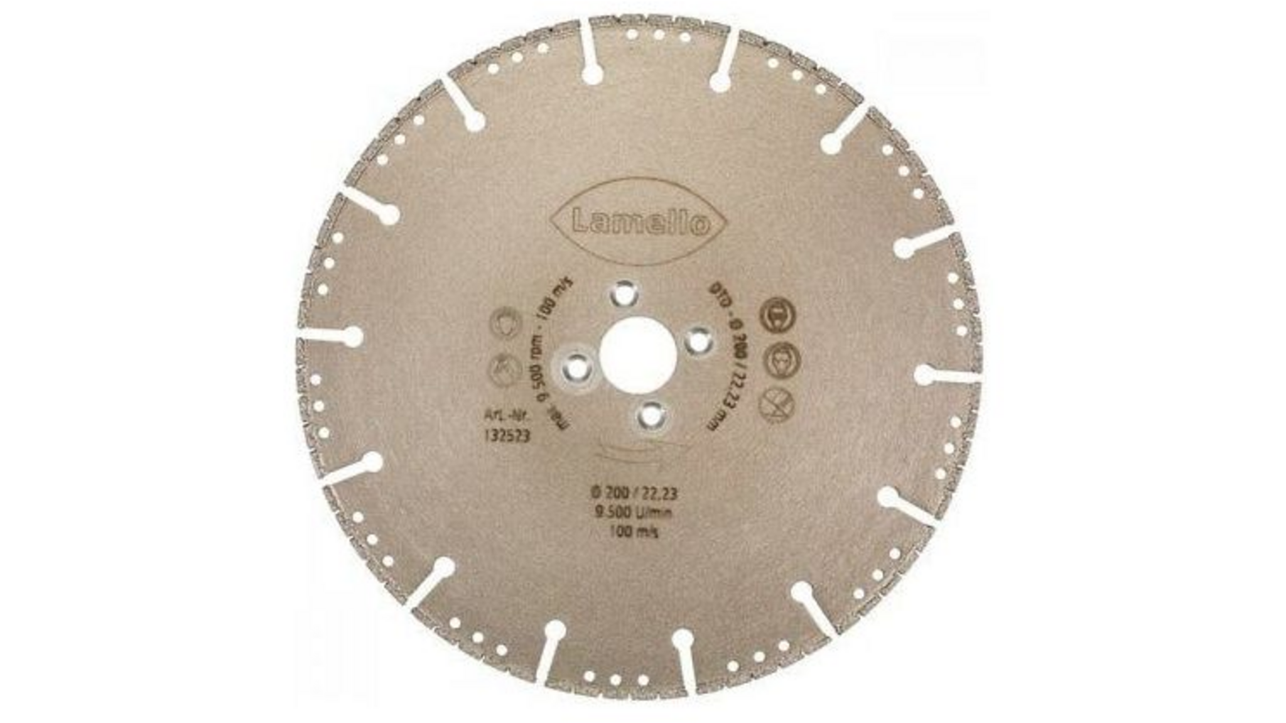 Diamant zaagblad ø200x2,6x22mm, diepte 68mm