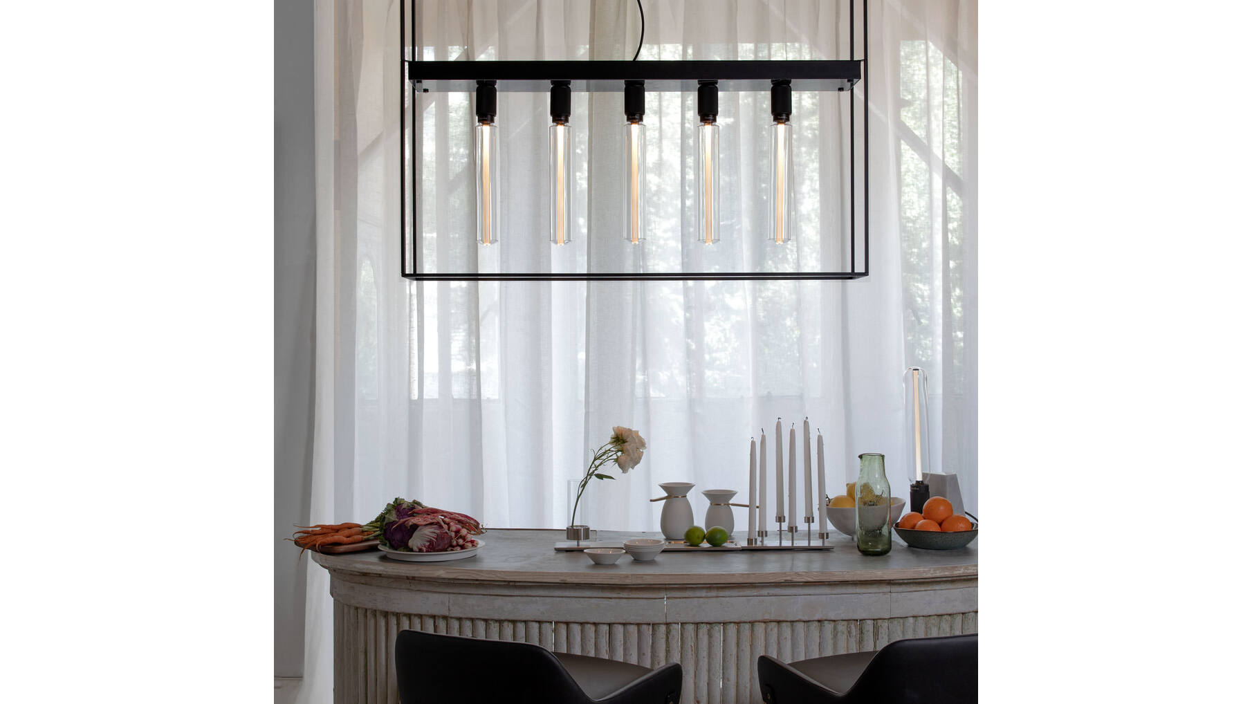 Caged Ceiling Light 5.0/Black Marble