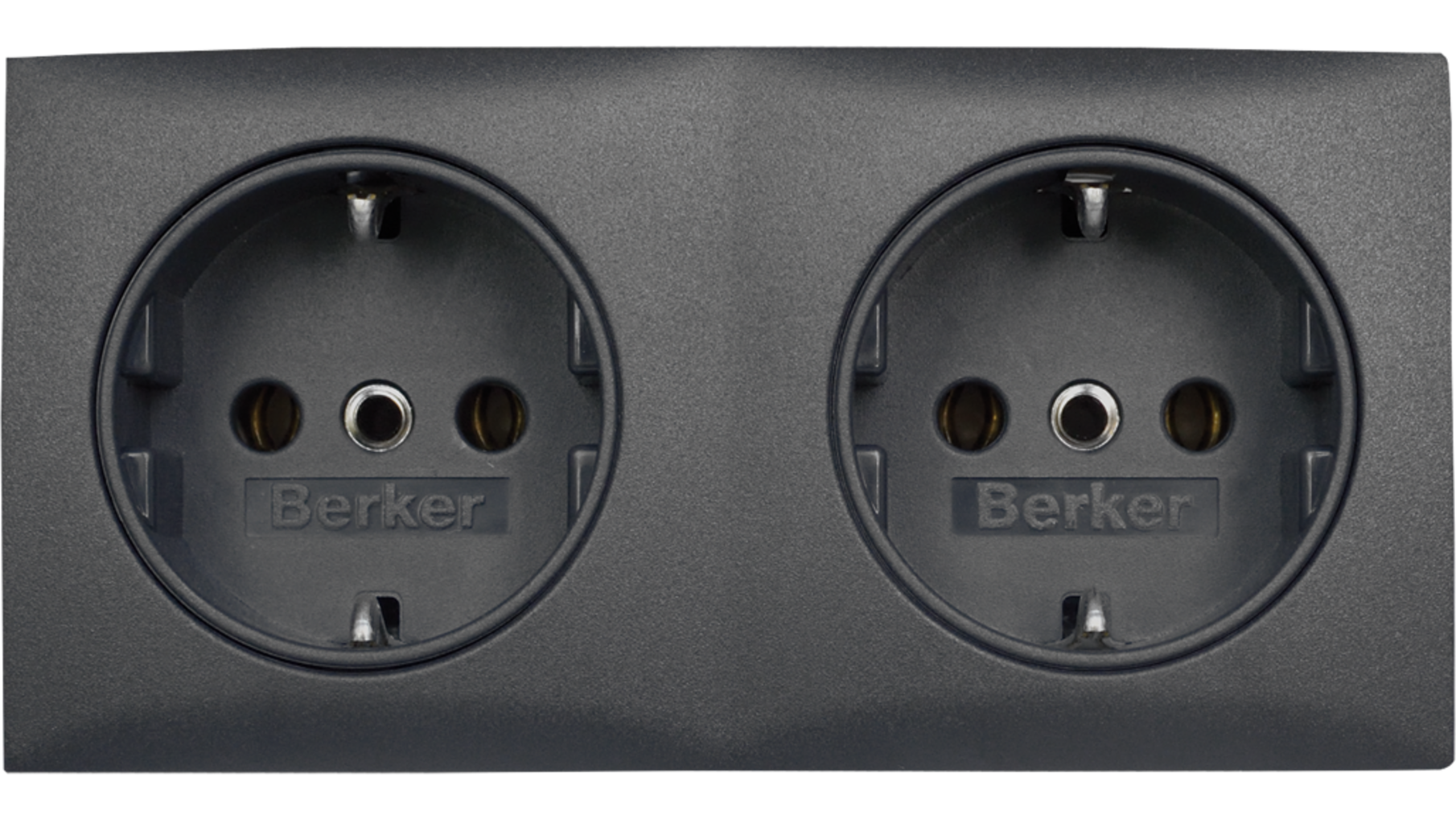 Berker dubbele wcd met r.a. inbouw antraciet, incl.afdekraam