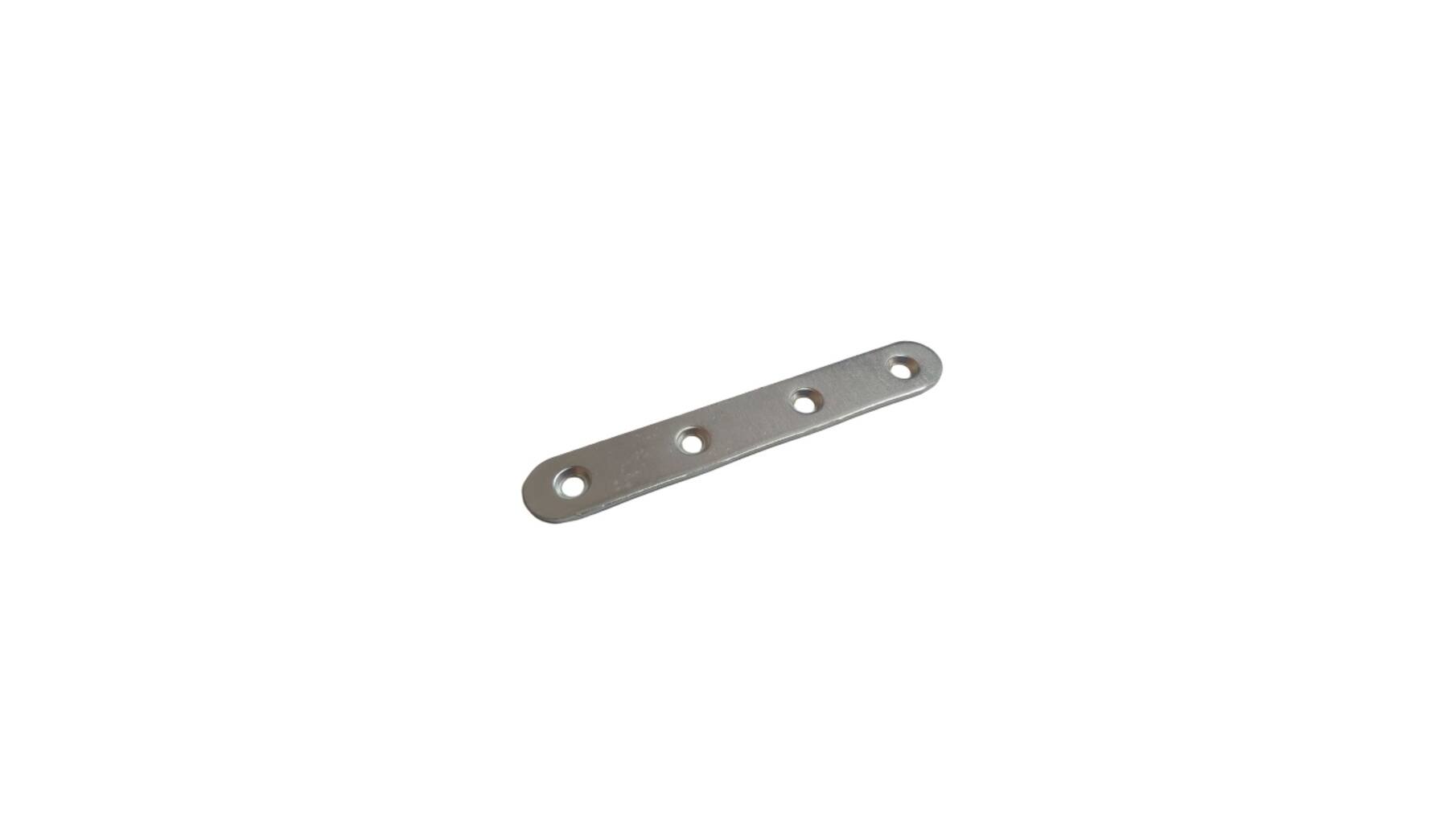 Verbindingsplaat 78x15mm dikte 1.8mm, verzinkt, afgerond