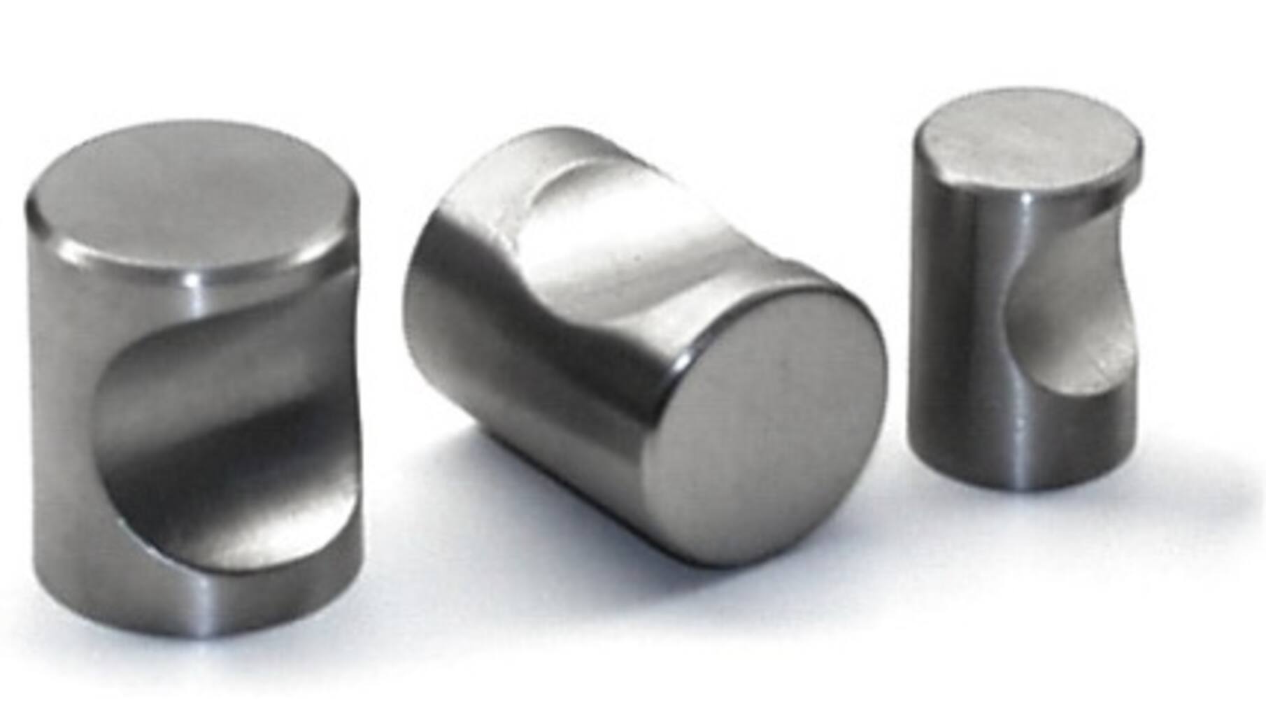 Knop diameter 15mm met uitsparing RVS geborsteld hoogte 22mm