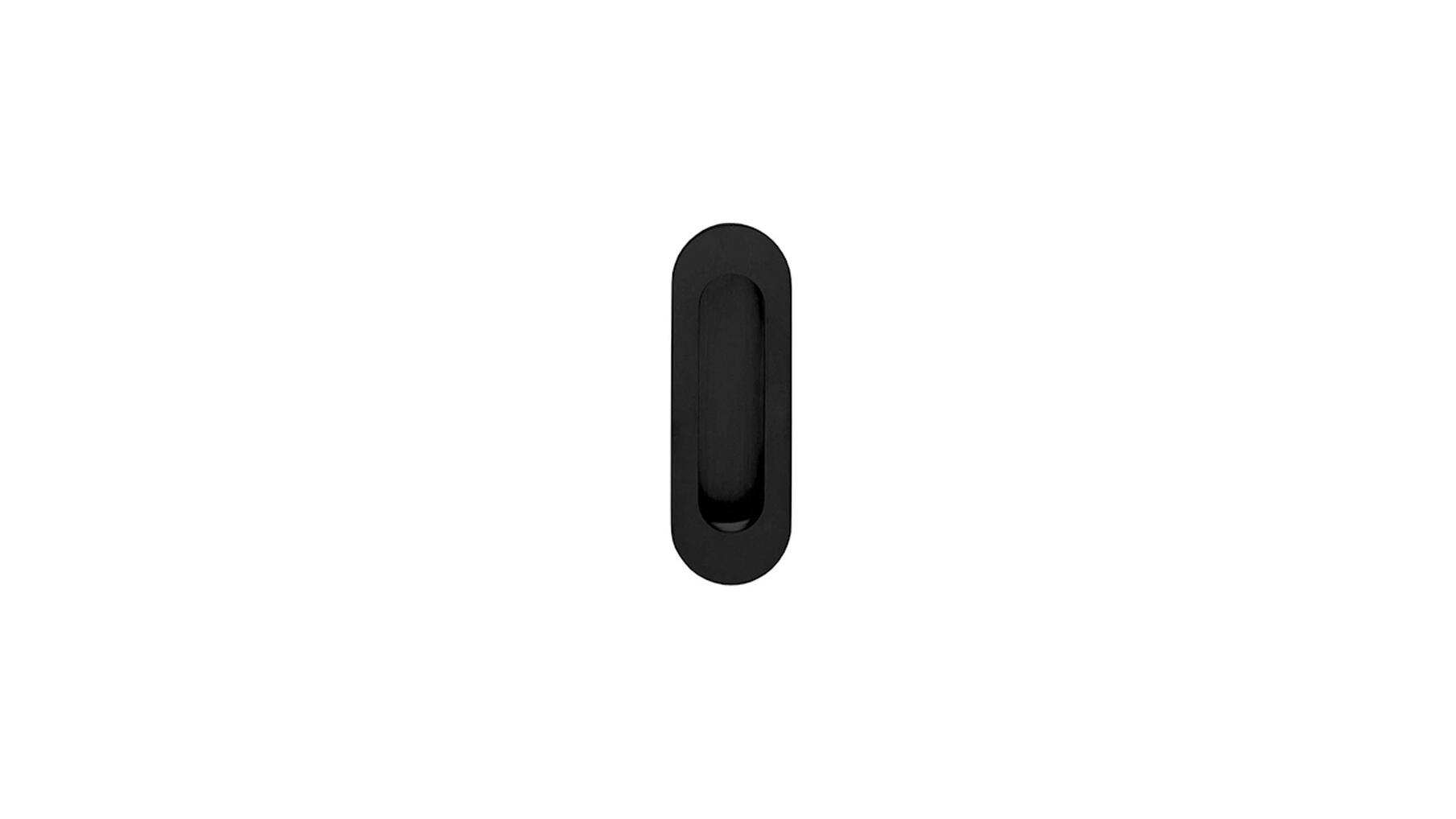Schuifdeurkom ovaal 120x40mm blind mat zwart