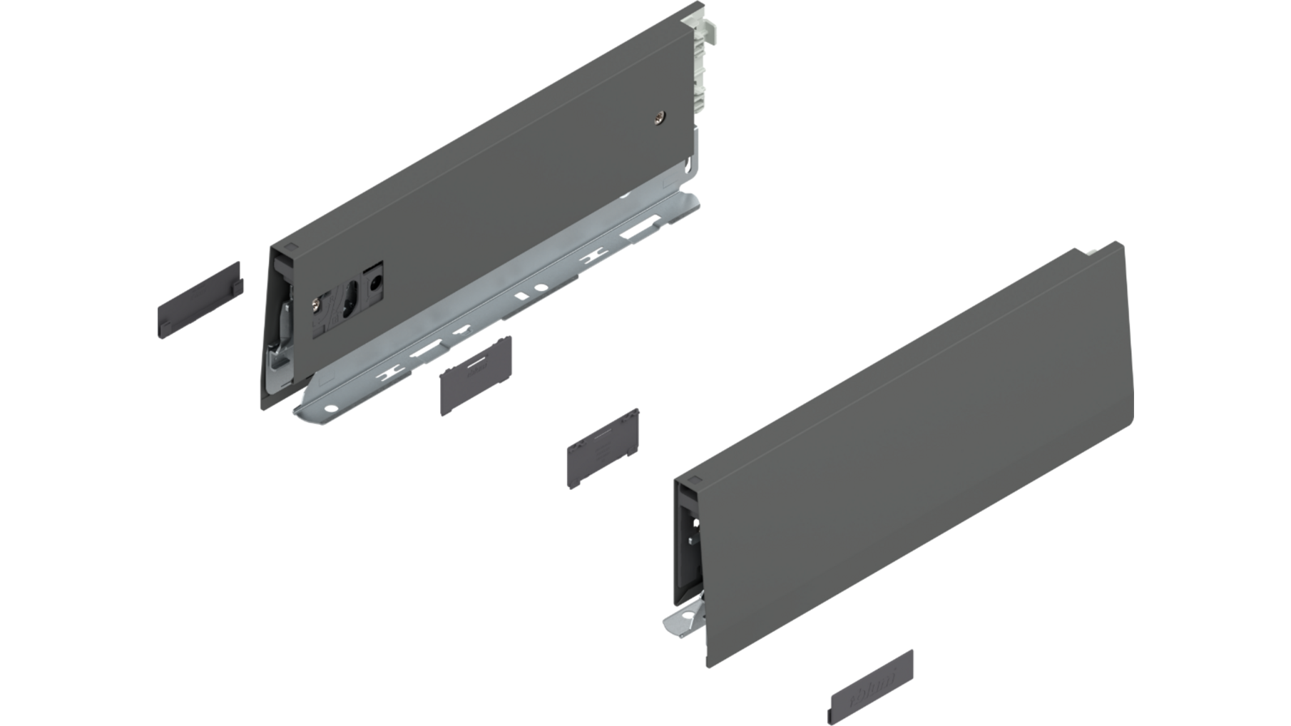 Merivobox zijkant M-hoogte, R+L, 270mm kleur: orion grijs