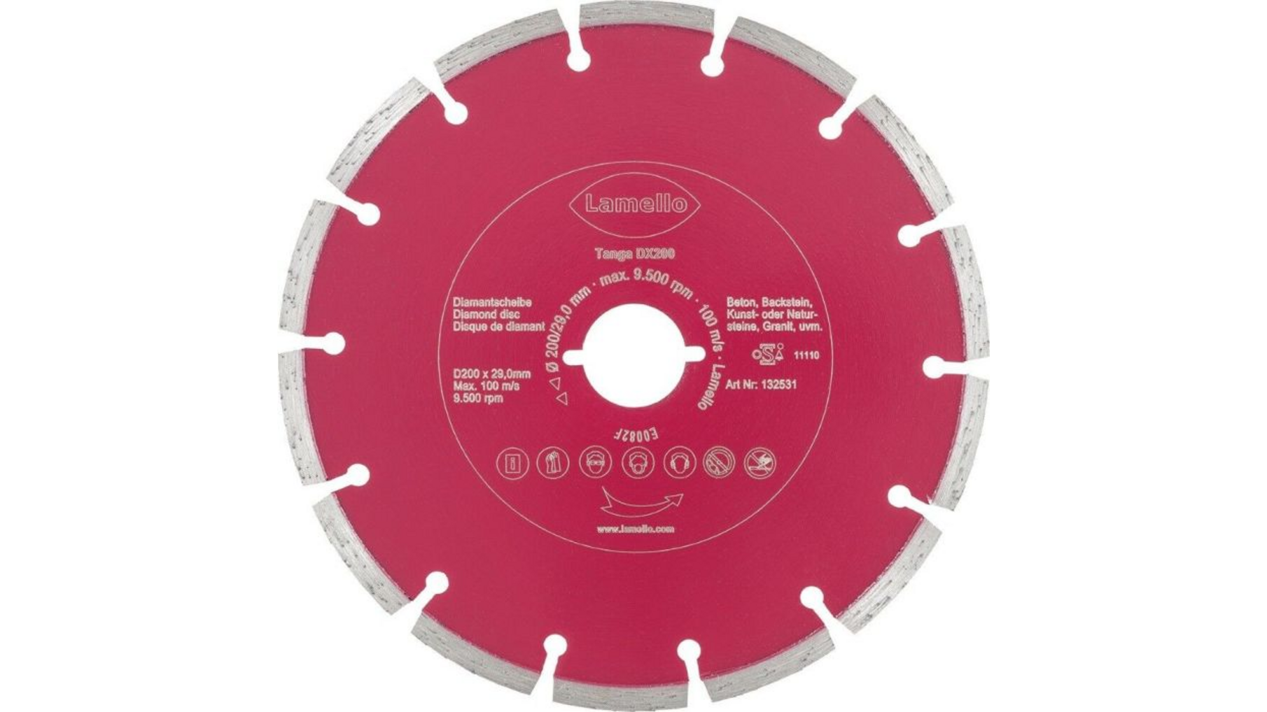 DIA zaagblad dx200,ø200x2,4x29mm, diepte 70mm
