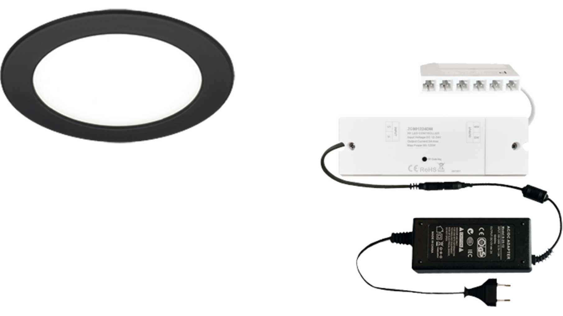 4x Smally XS Plus mat zwart 24V+ ZigBee D-Motion + Driver 24