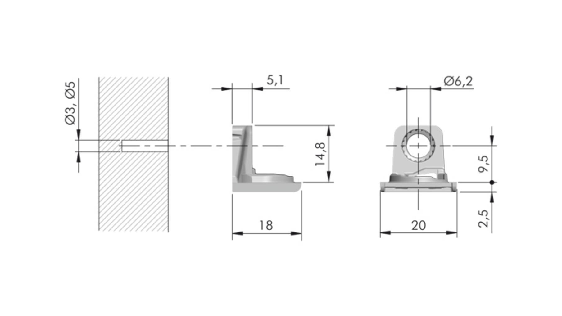 Verbinder (kastgedeelte) PK2 PRO 19mm