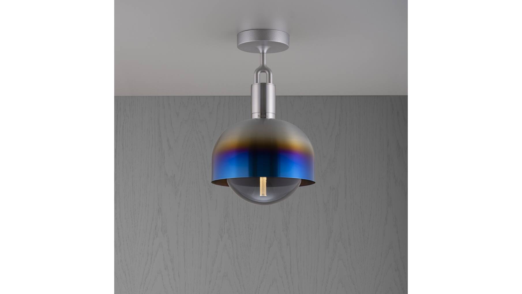 Forked Ceiling/Steel/Medium Burnt Steel Shade/Medium S